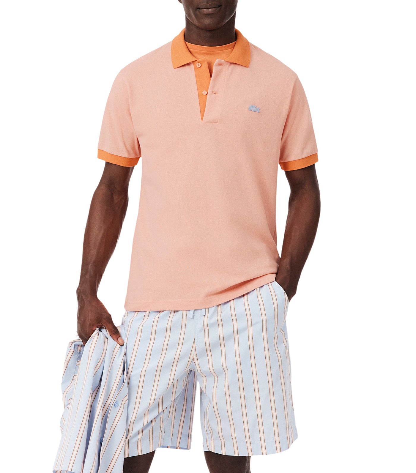 Classic Fit Contrast Rib Polo Shirt Miami/Blossom
