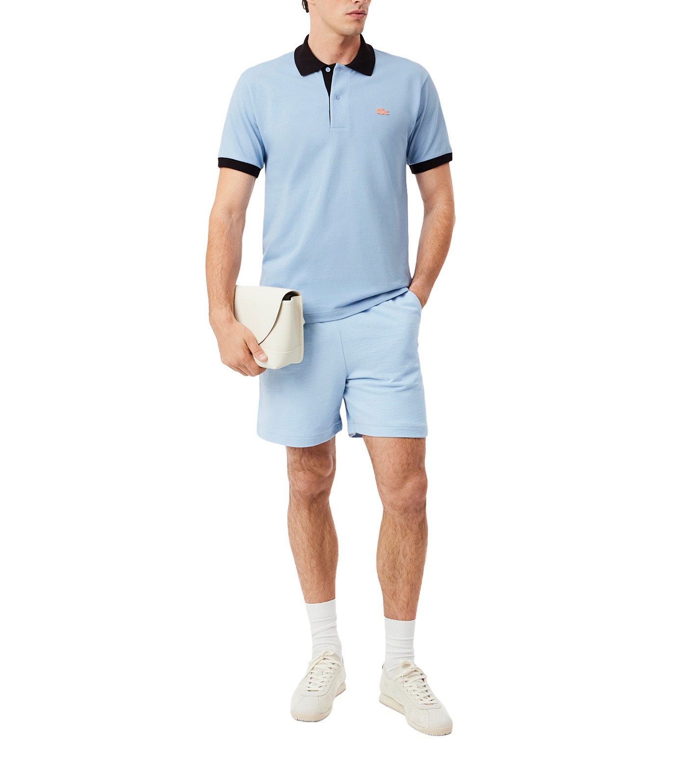 Classic Fit Contrast Rib Polo Shirt Chambray/Buffalo