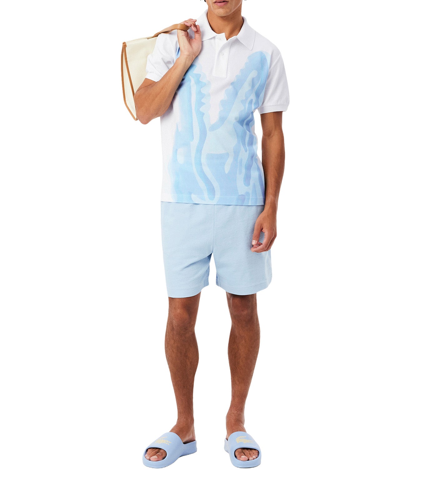 Classic Fit Printed Piqué Polo Shirt White