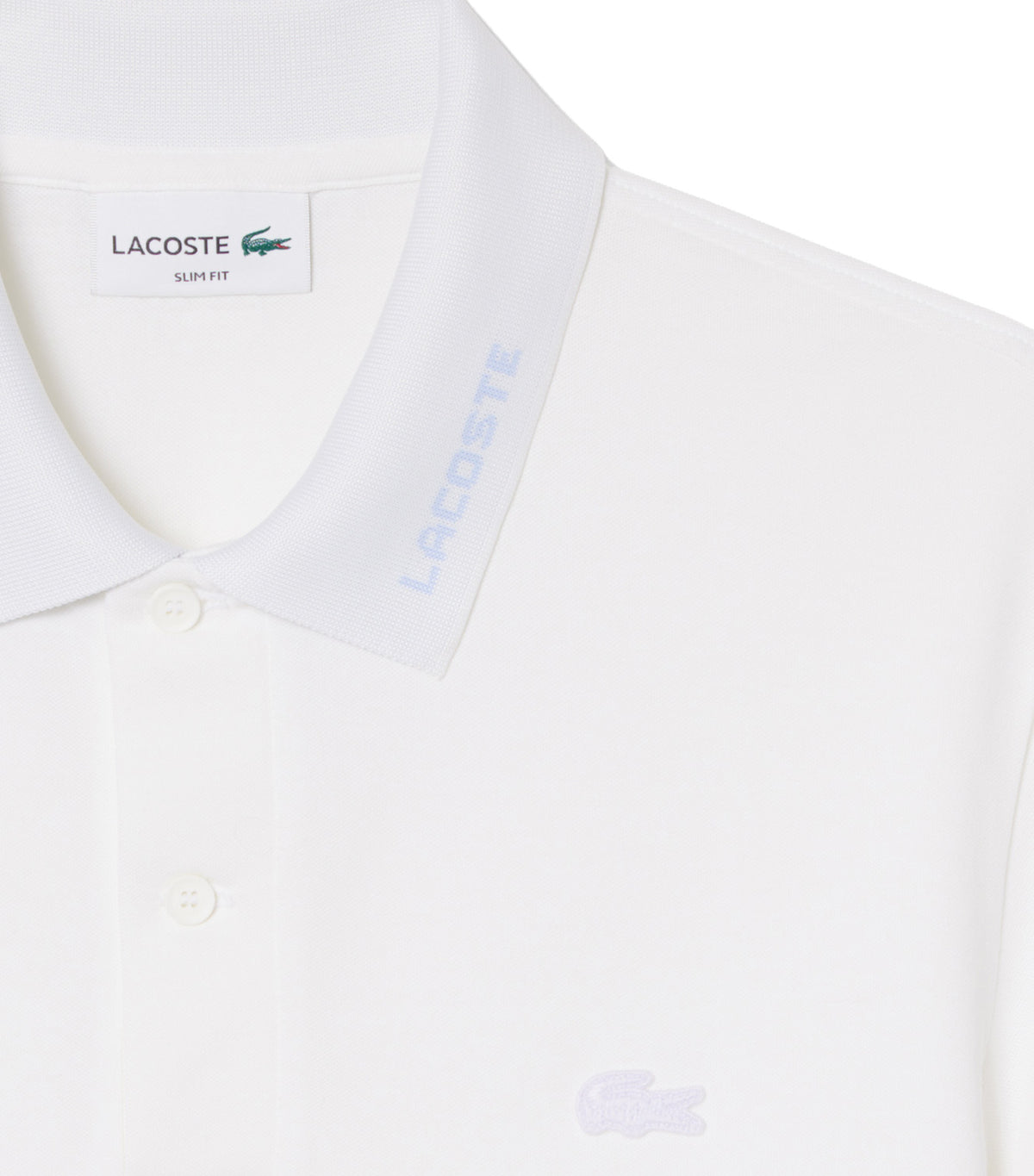 Slim Fit Jacquard Branded Piqué Polo Shirt White