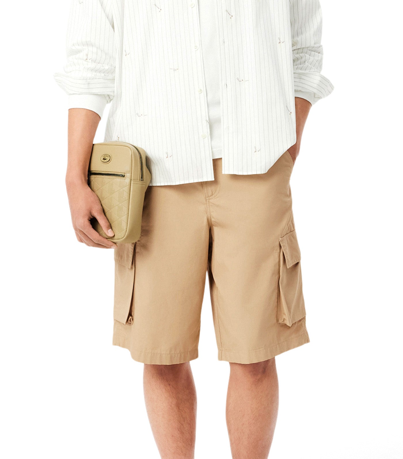 Lacoste Straight Fit Cotton Twill Cargo Bermuda Shorts Viennese