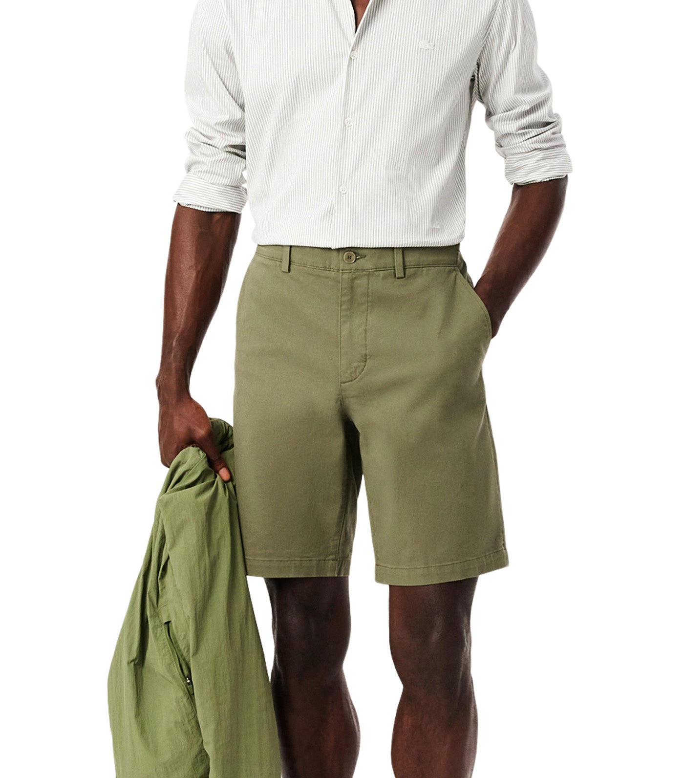 Lacoste Regular Fit Stretch Cotton Chino Bermuda Shorts Khaki