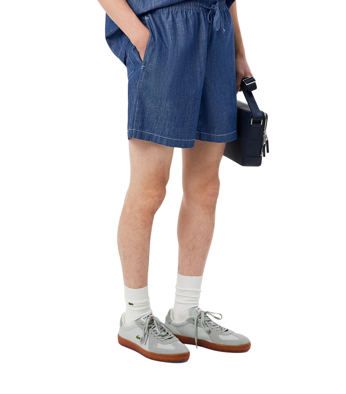 Relaxed Fit Denim Shorts Dark Wash Blue
