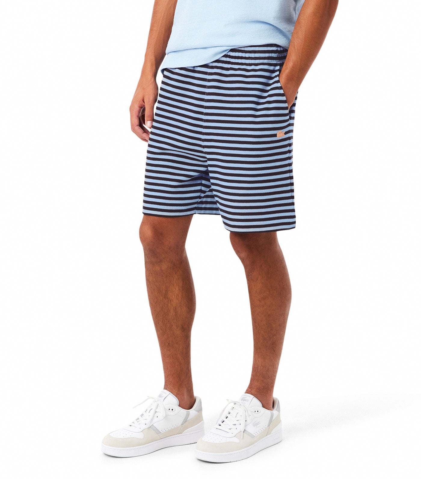 Regular Fit Striped Cotton Shorts Chambray/Buffalo