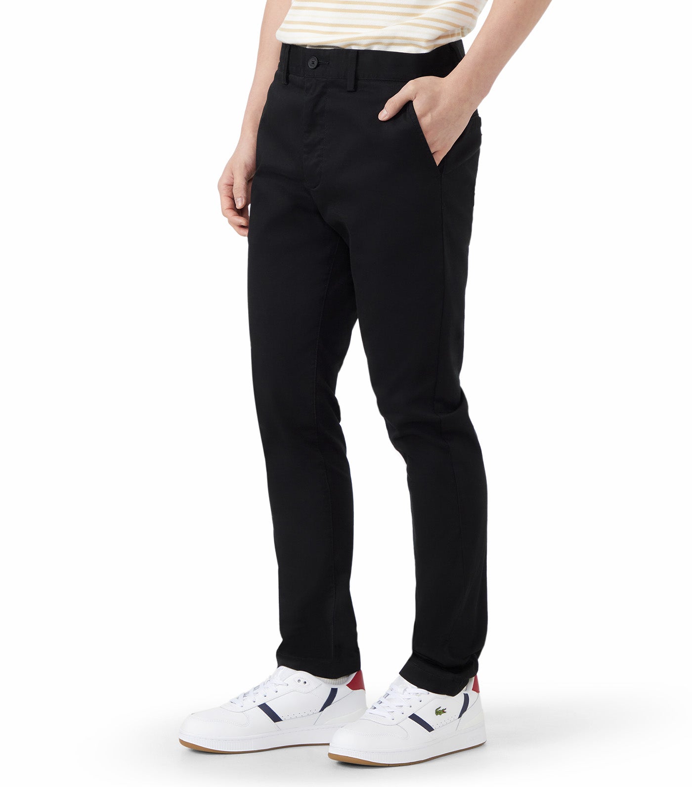 Slim Fit Stretch Twill Chino Pants Black