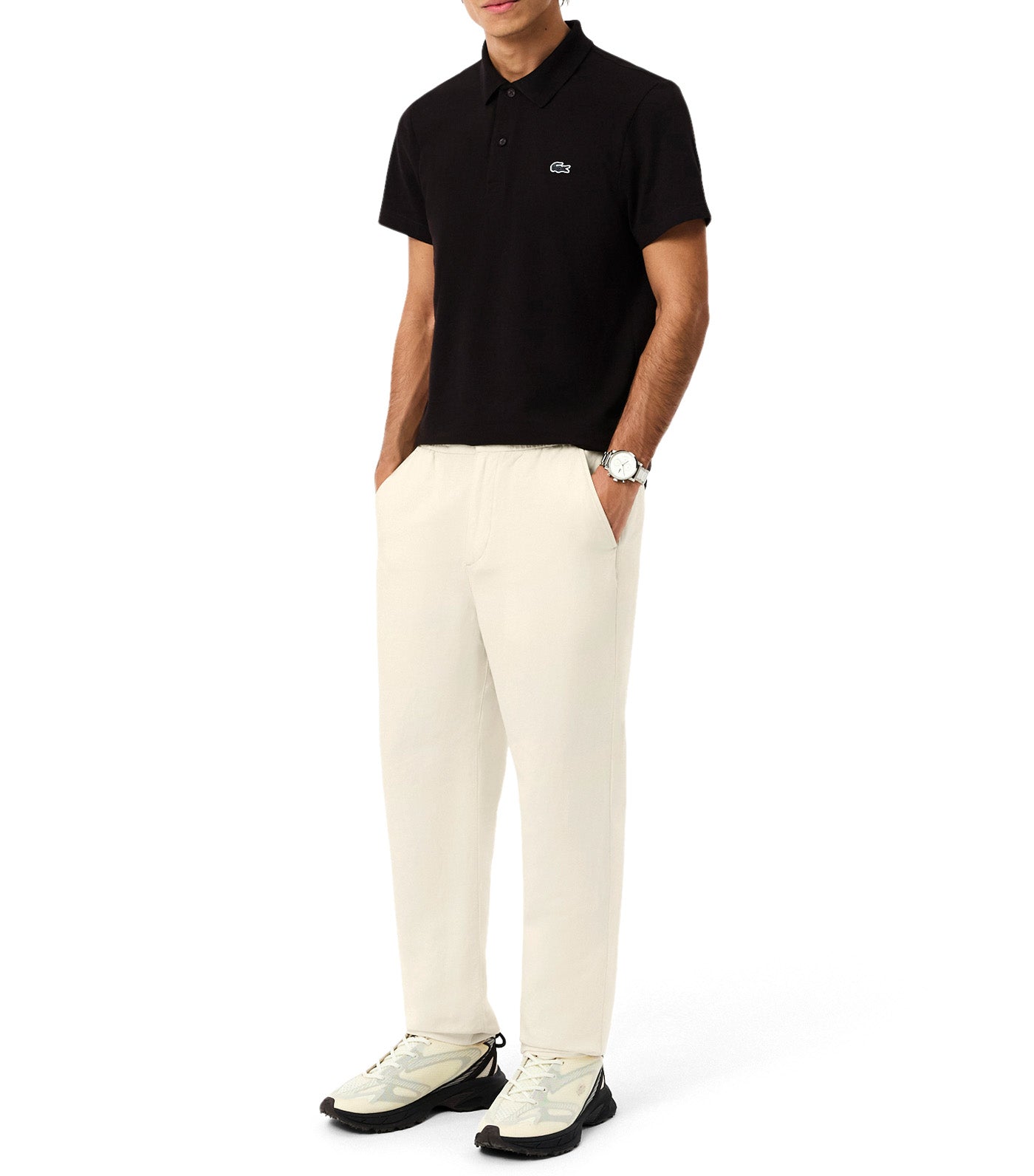 Lacoste Regular Fit Linen Chino Pants Naturel Clair 
