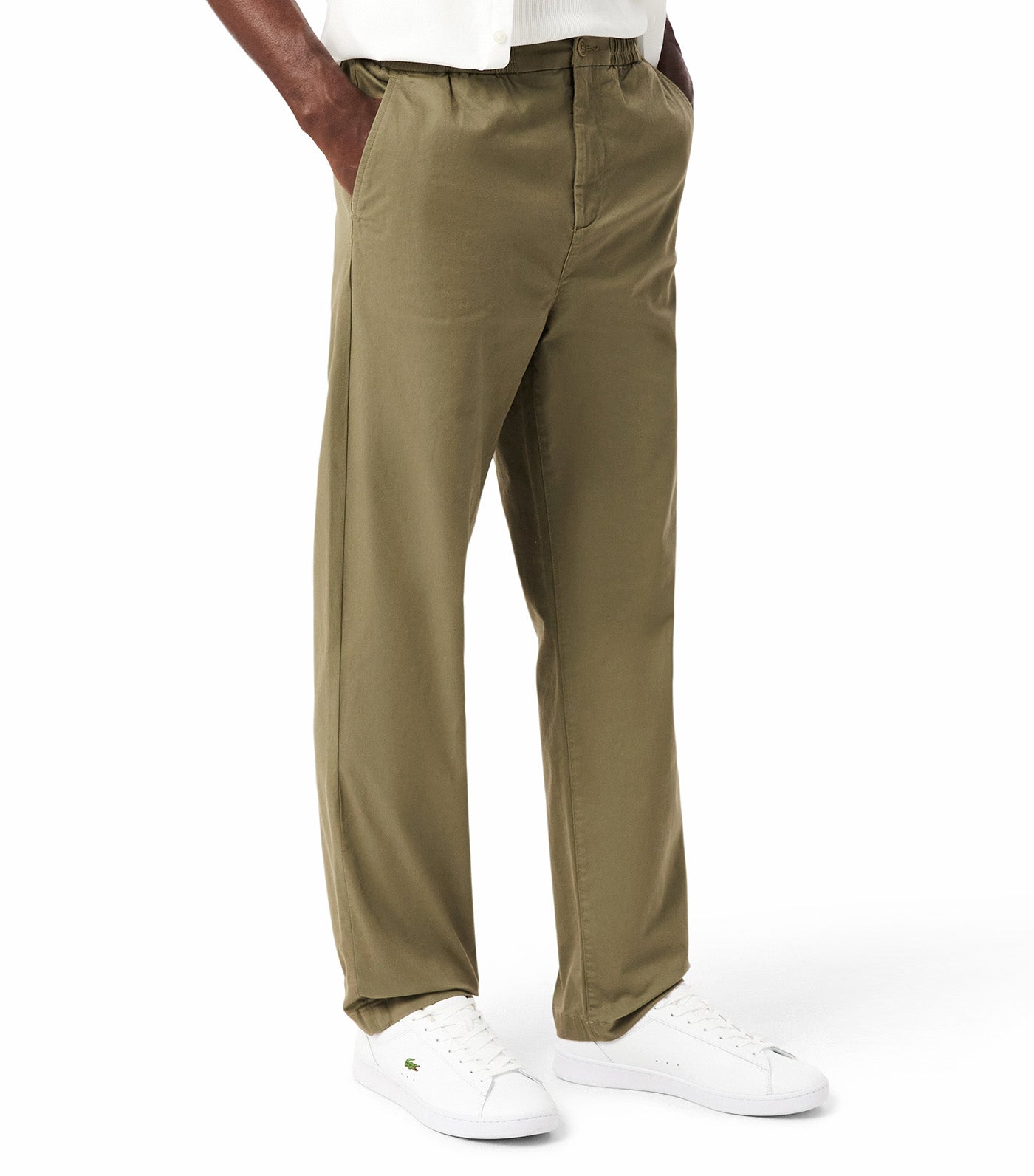 Regular Fit Cotton Twill Chino Pants Khaki