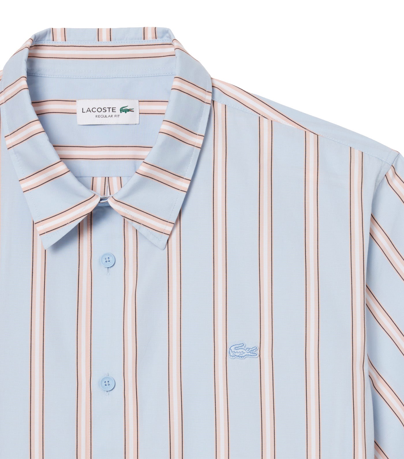 Regular Fit Striped Poplin Shirt Chambray/Miami/Blackbird