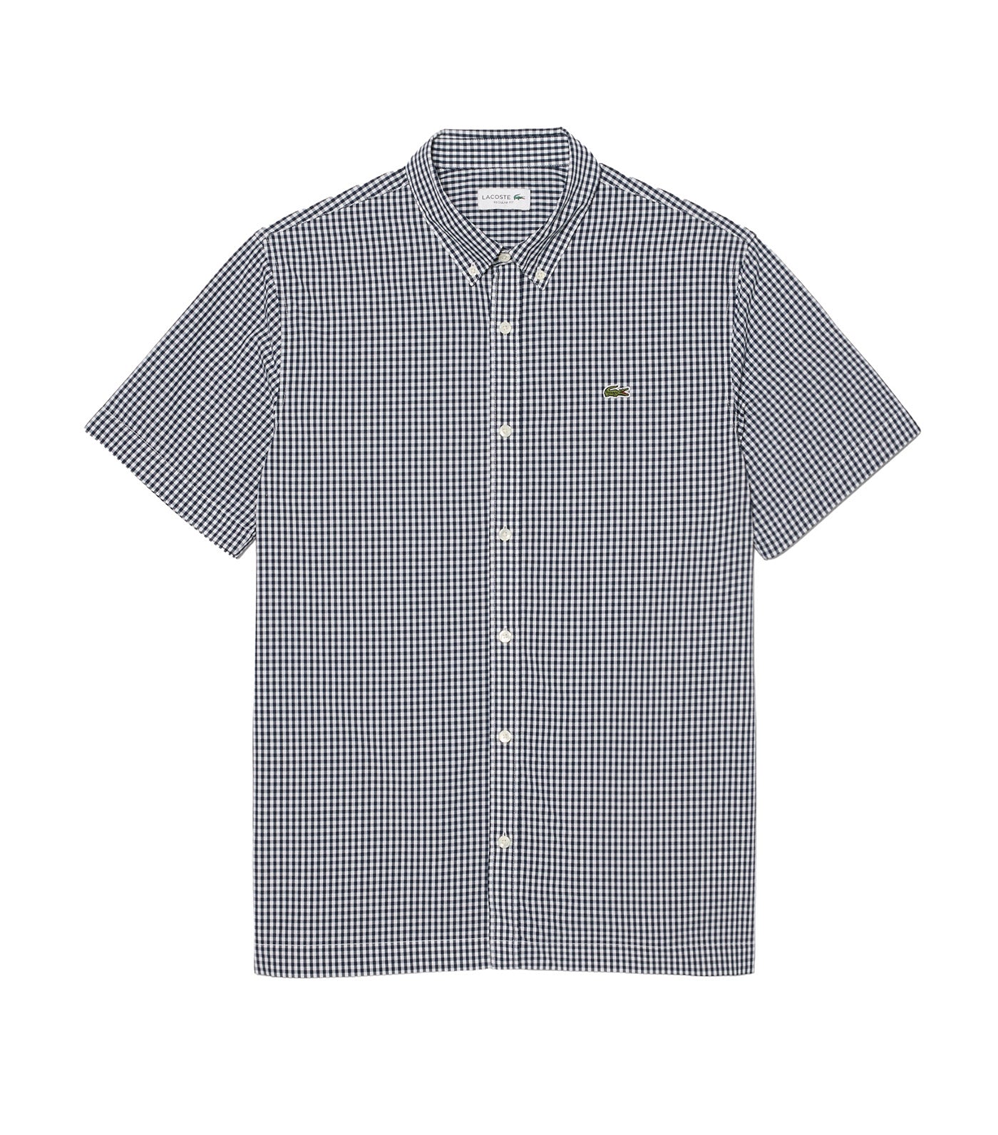 Regular Fit Short Sleeved Plaid Shirt White/Navy Blue