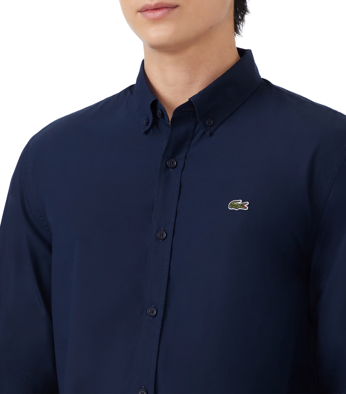 Regular Fit Stretch Poplin Shirt Navy Blue