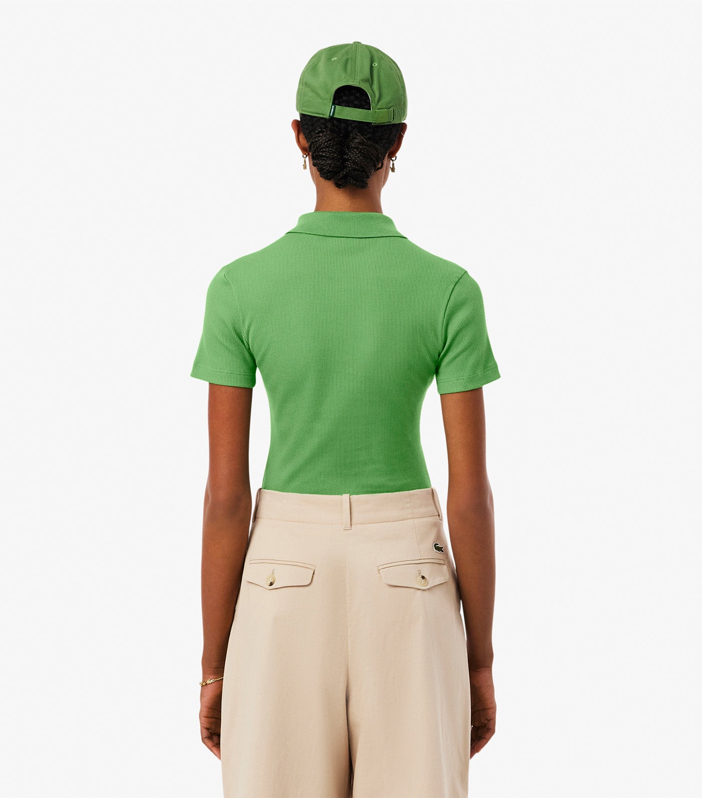 Lacoste L.12.D Slim Fit Ribbed Cotton Polo Shirt Billiard Green