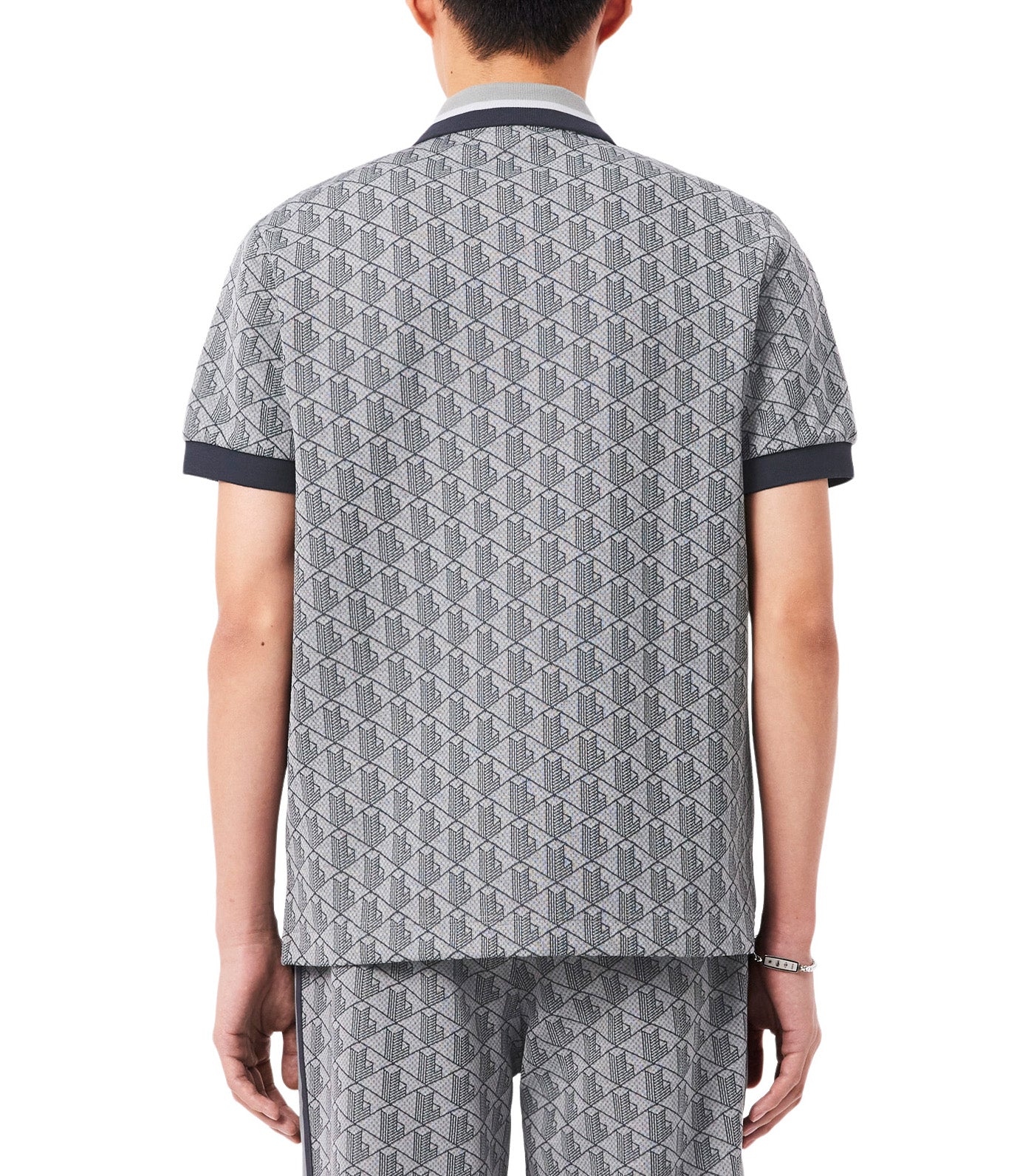 Lacoste Classic Fit Contrast Collar Monogram Motif Polo Shirt Calluna/Graphite