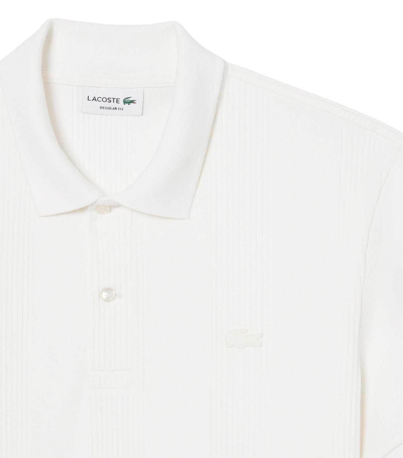 Classic Fit Ribbed Knit Polo Shirt Flour