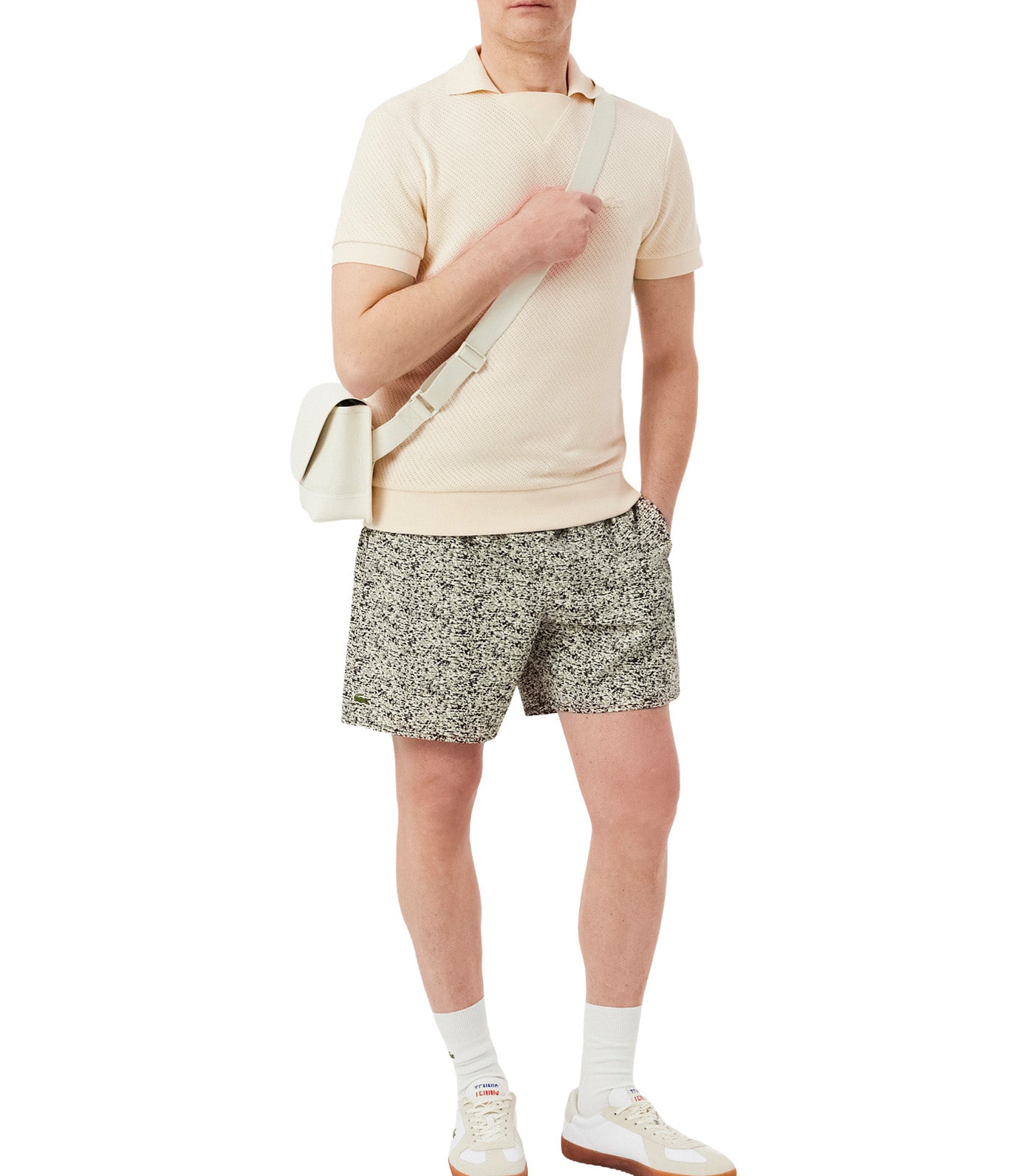 Regular Fit Lacy Cotton Polo Shirt Natural Clair