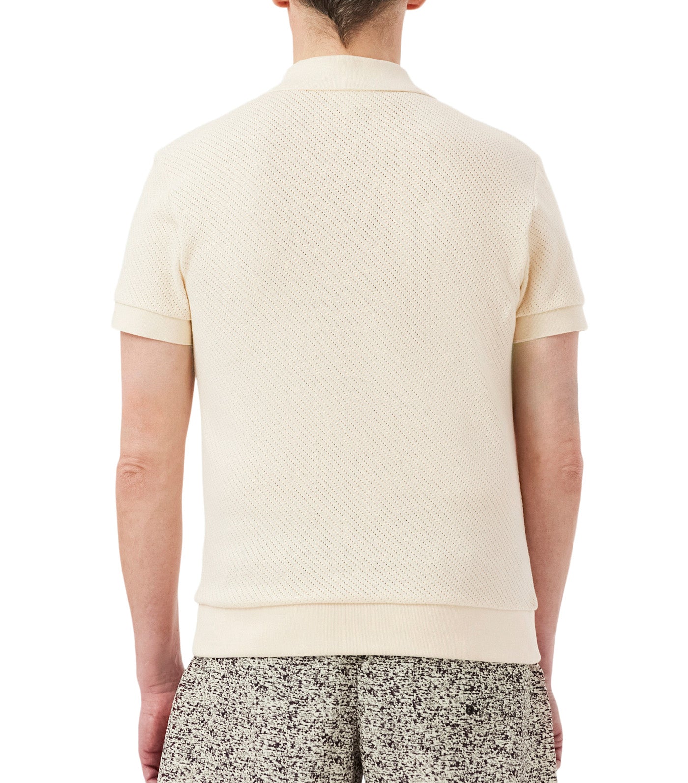 Regular Fit Lacy Cotton Polo Shirt Natural Clair