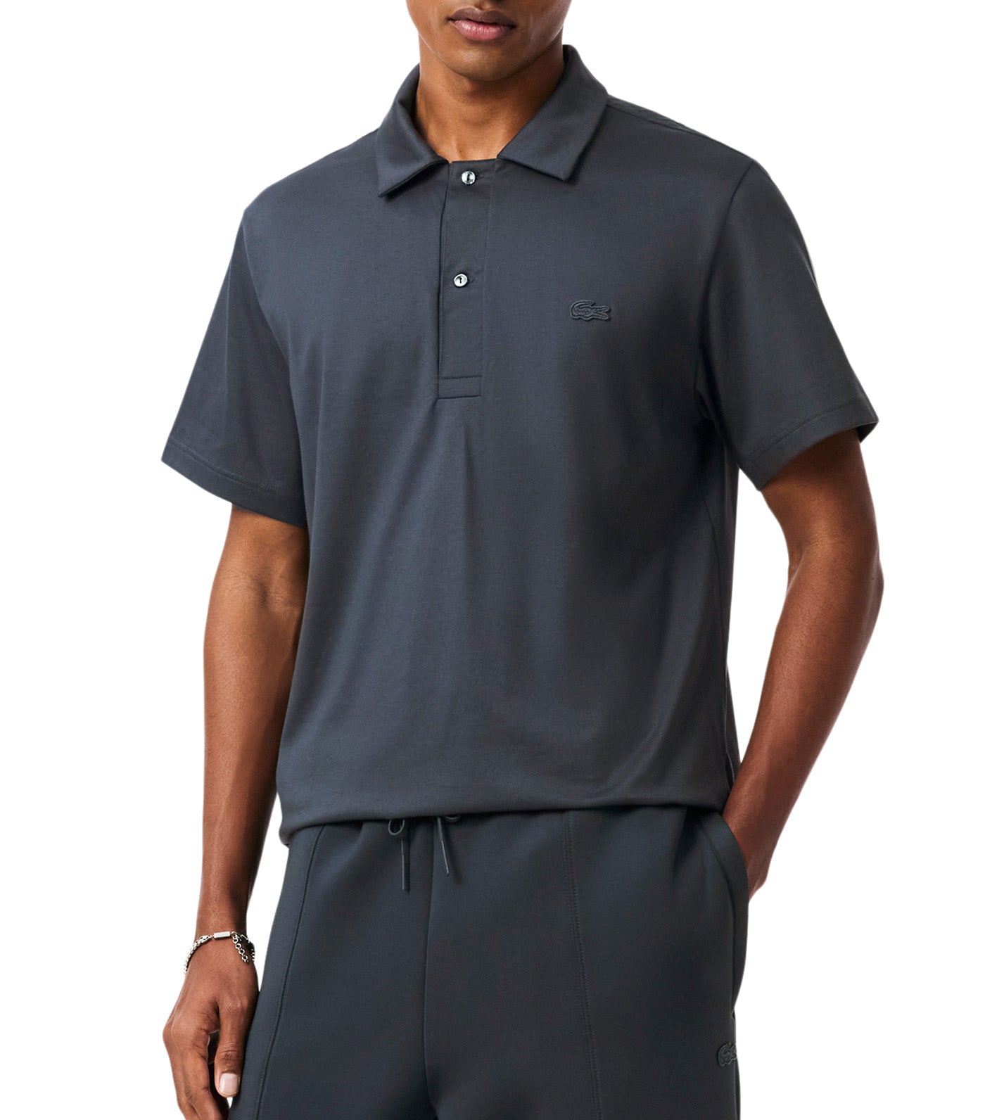 Paris Classic Fit Open Neck Embroidered Polo Shirt