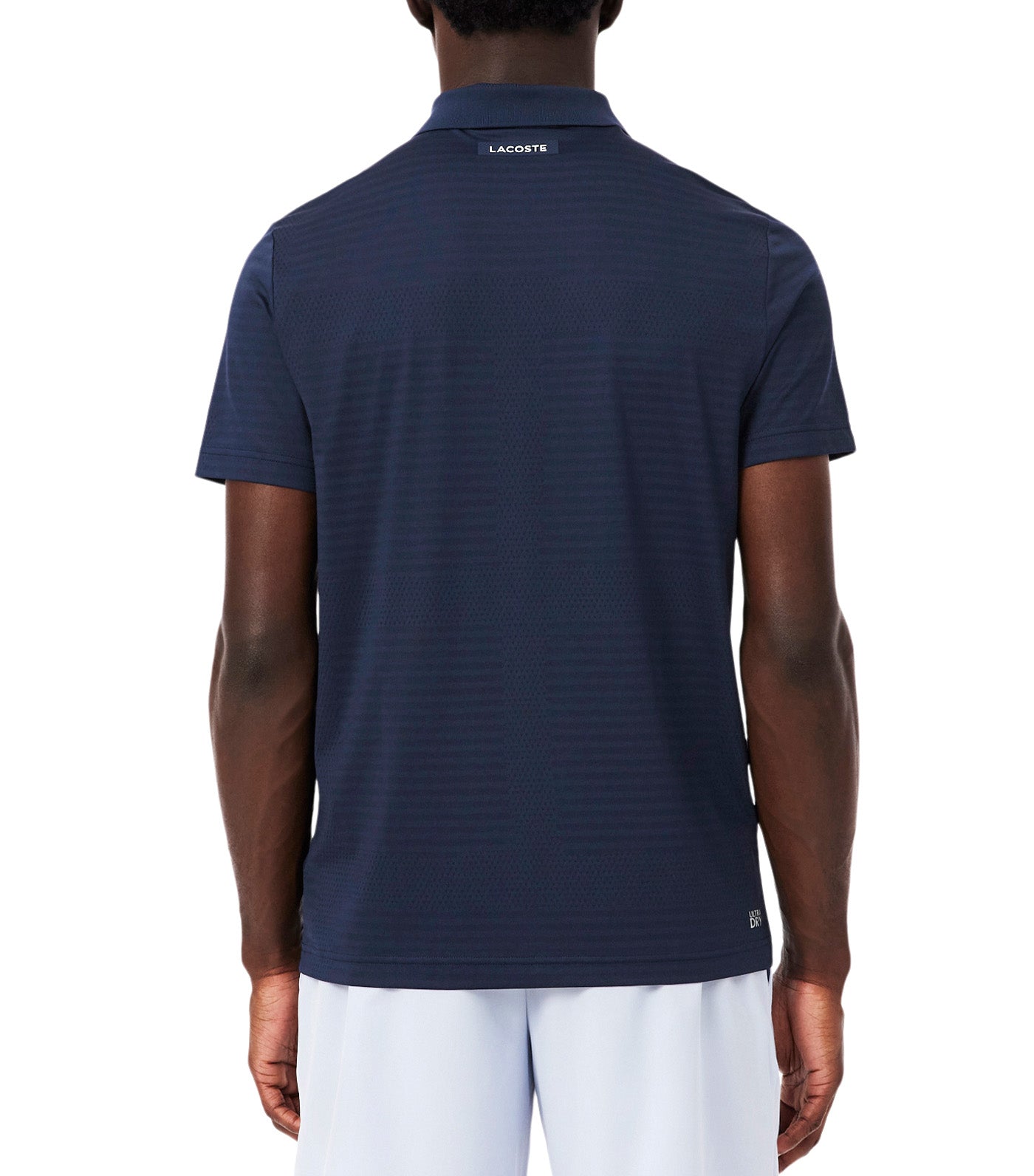 Ultra Dry Stretch Jacquard Tennis Polo Shirt Navy Blue