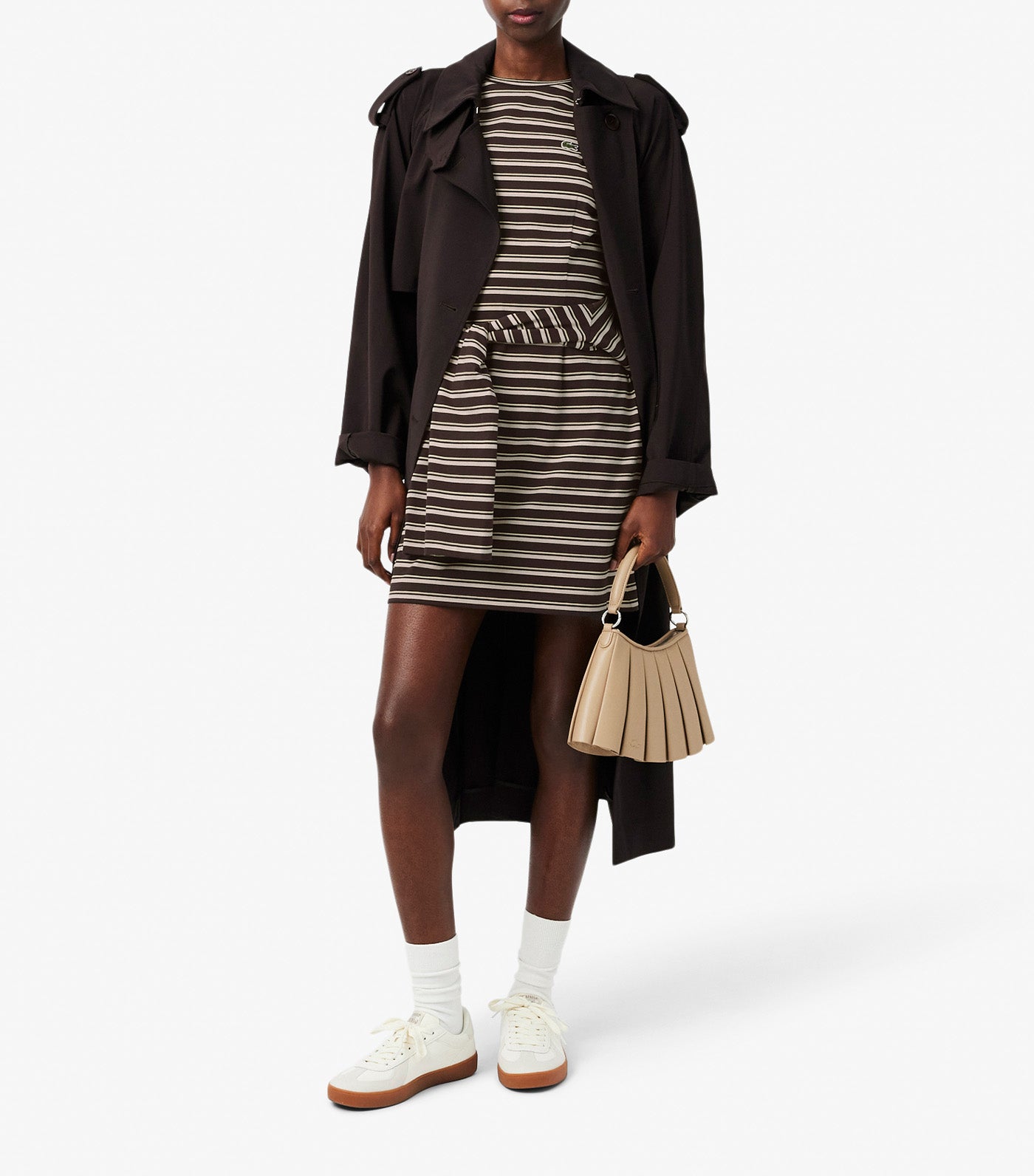 Striped Cotton T-shirt Dress Buffalo/Lionne-Yellow