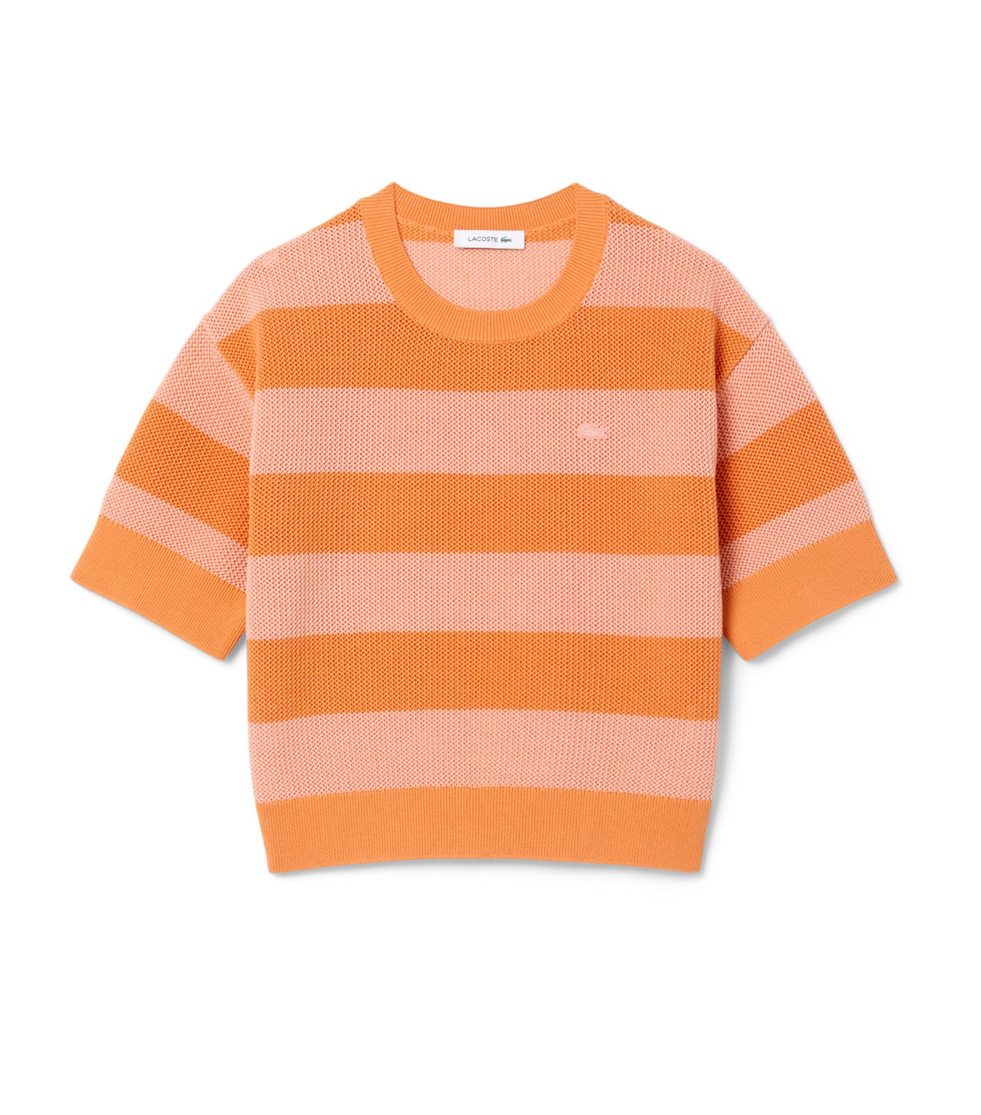 Striped Mesh Knit T-Shirt