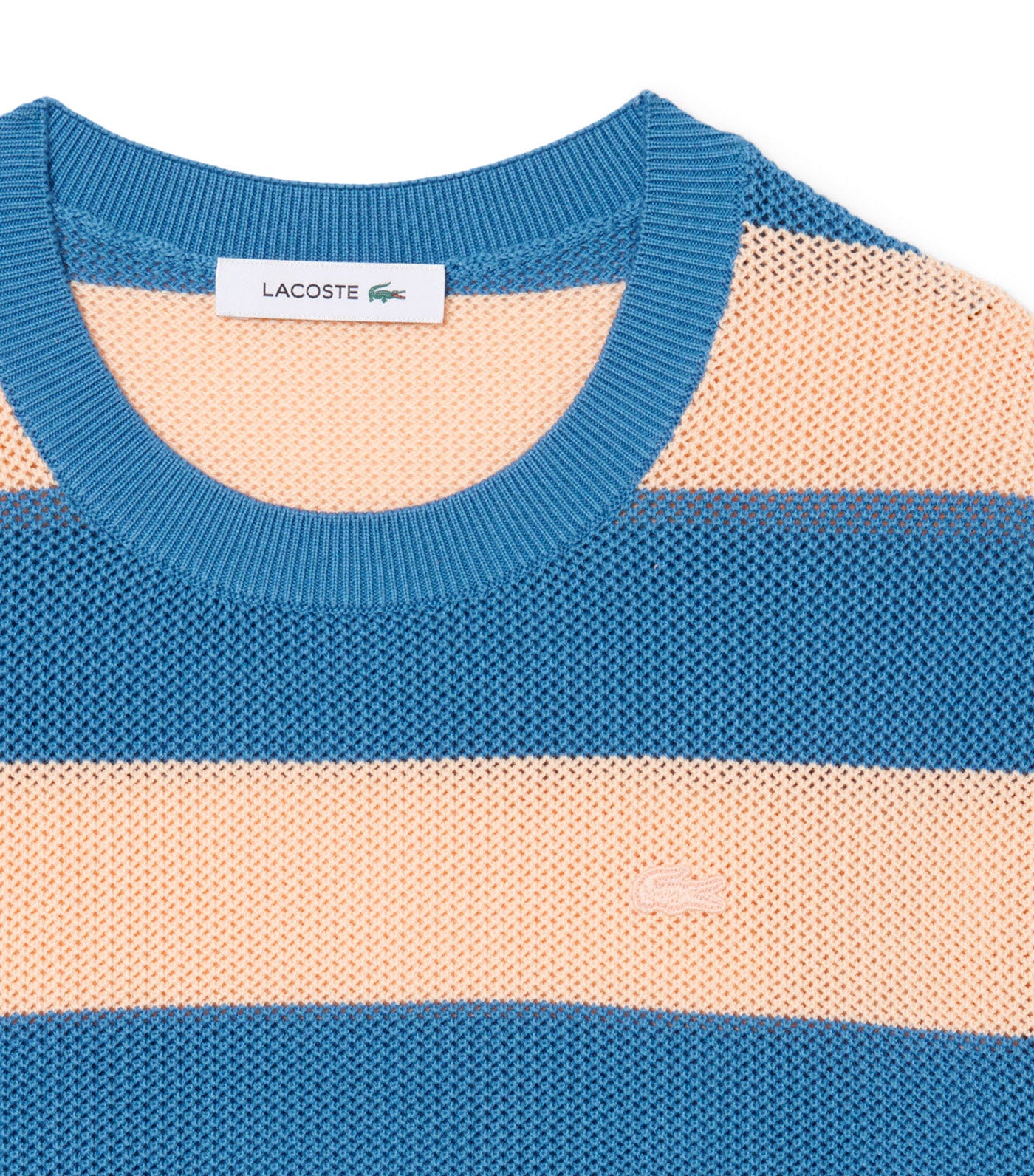Striped Mesh Knit T-Shirt