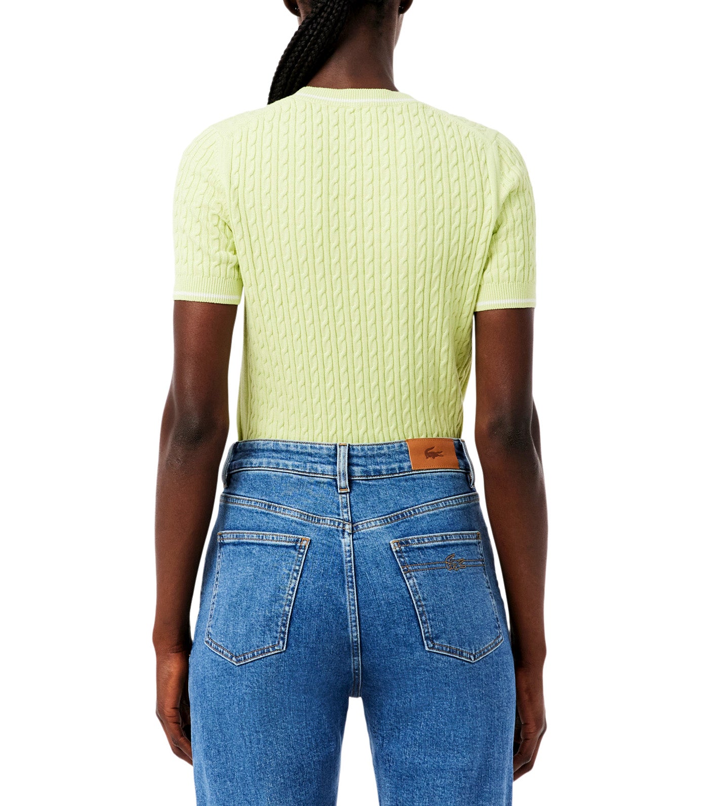 Short Sleeved Cable Knit Sweater