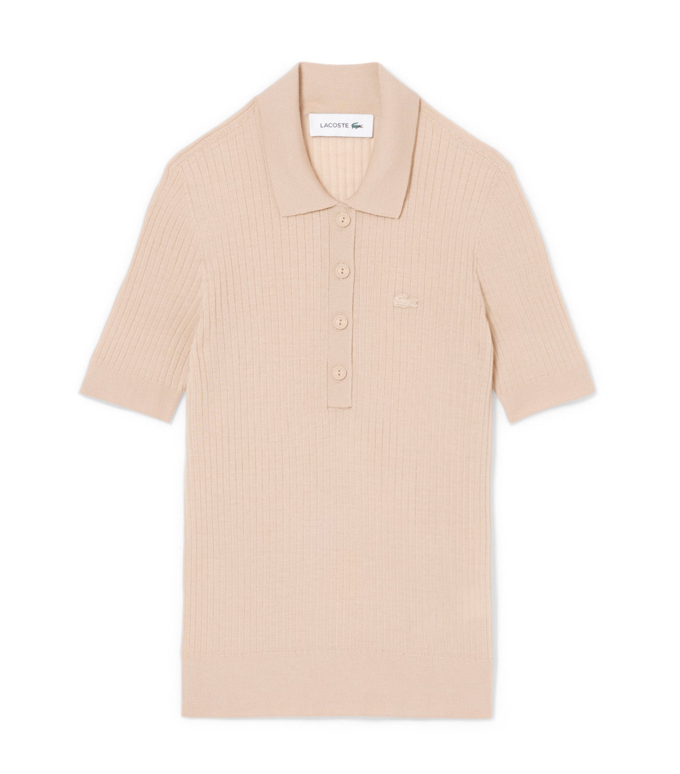 3D Rib Knit Polo Collar Merino Wool Sweater Lionne