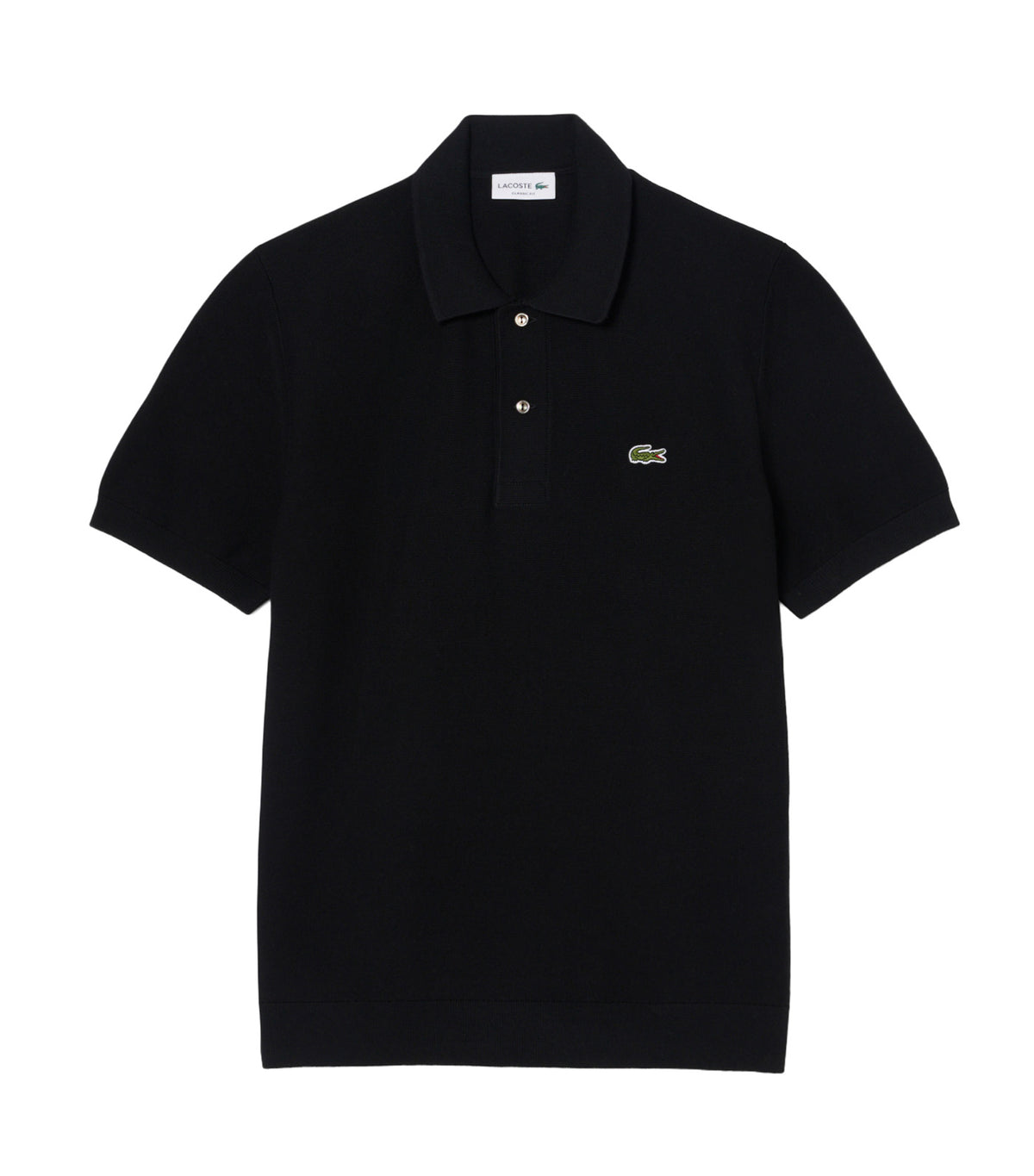 Classic Fit Knitted Polo Shirt Black