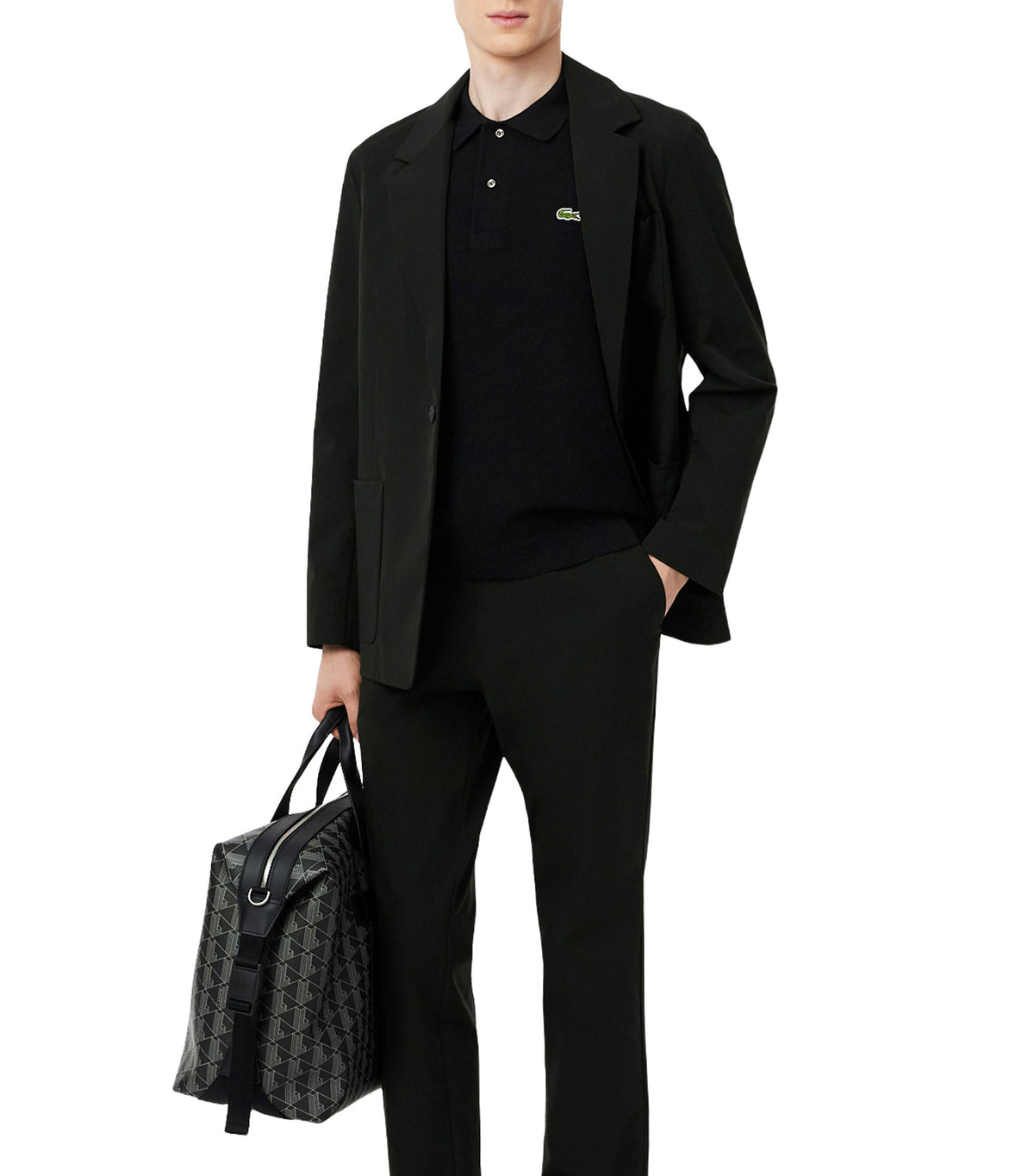 Classic Fit Knitted Polo Shirt Black