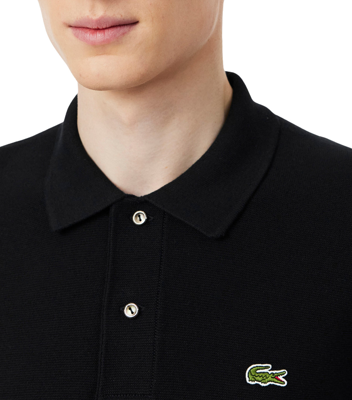 Classic Fit Knitted Polo Shirt Black