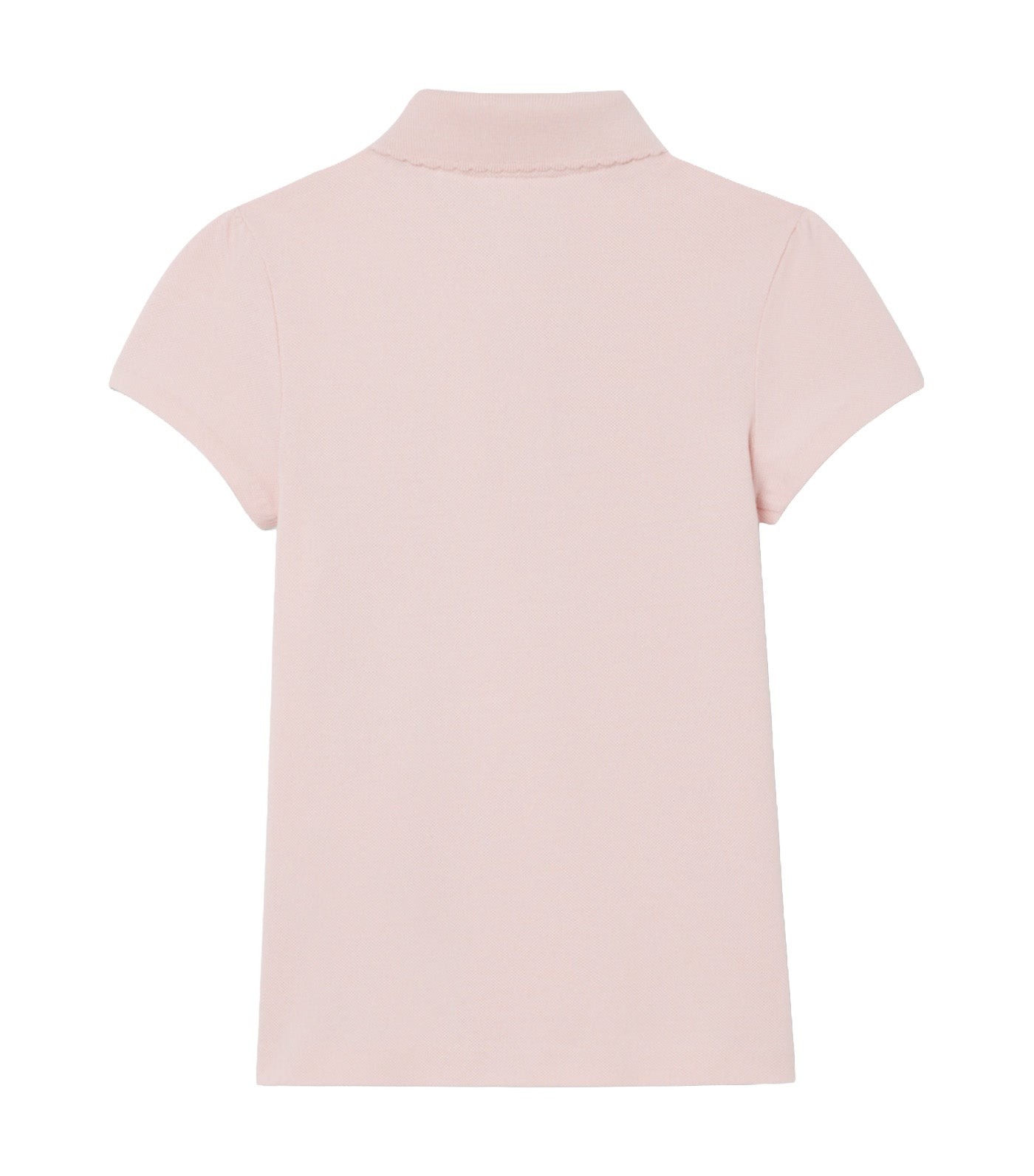 Scalloped Collar Piqué Polo Shirt