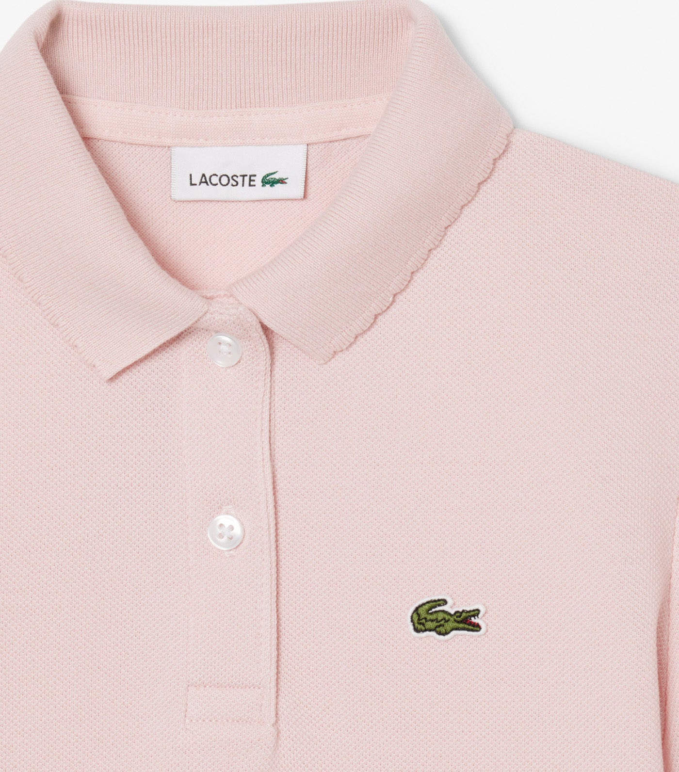 Scalloped Collar Piqué Polo Shirt
