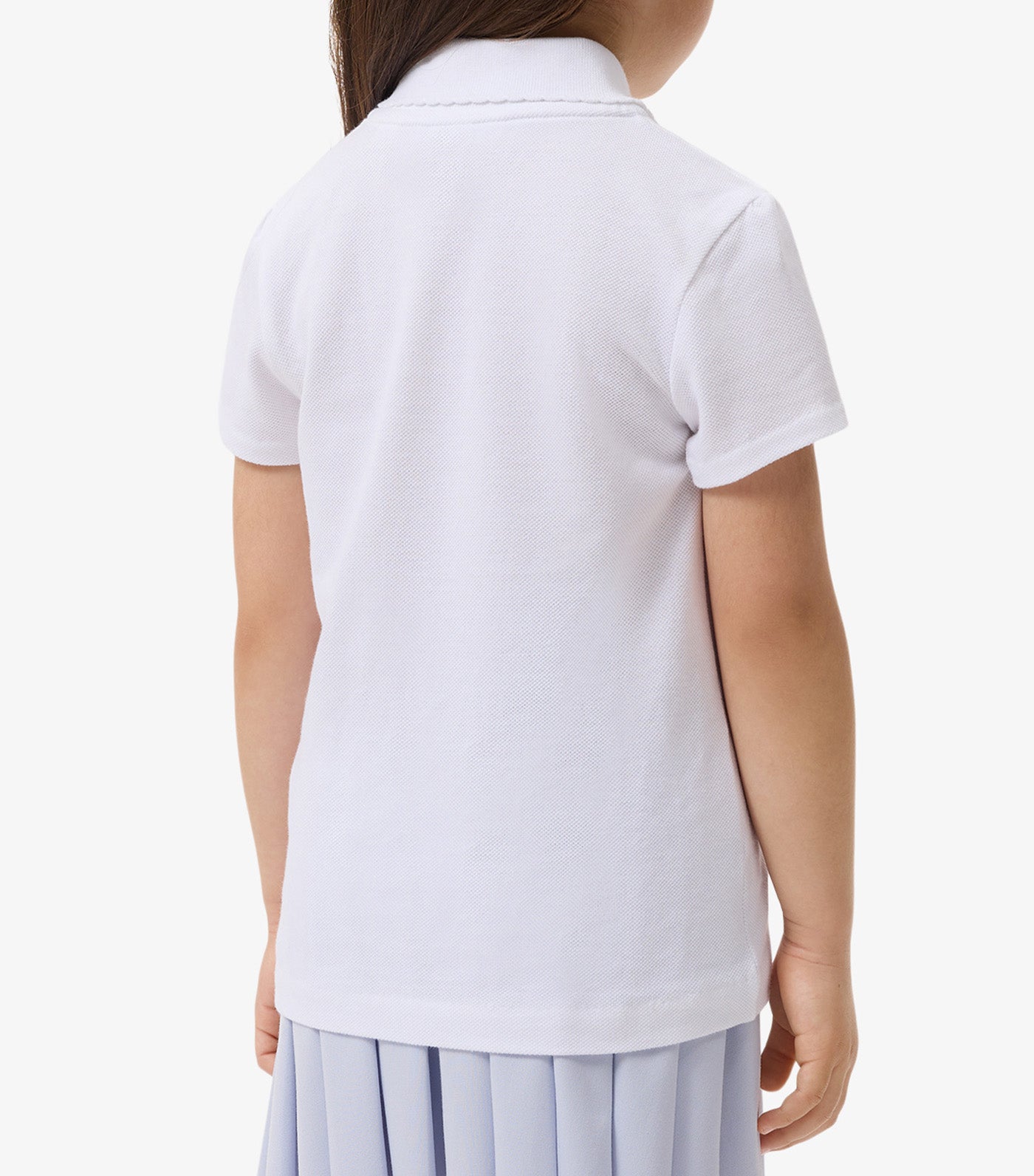 Scalloped Collar Piqué Polo Shirt