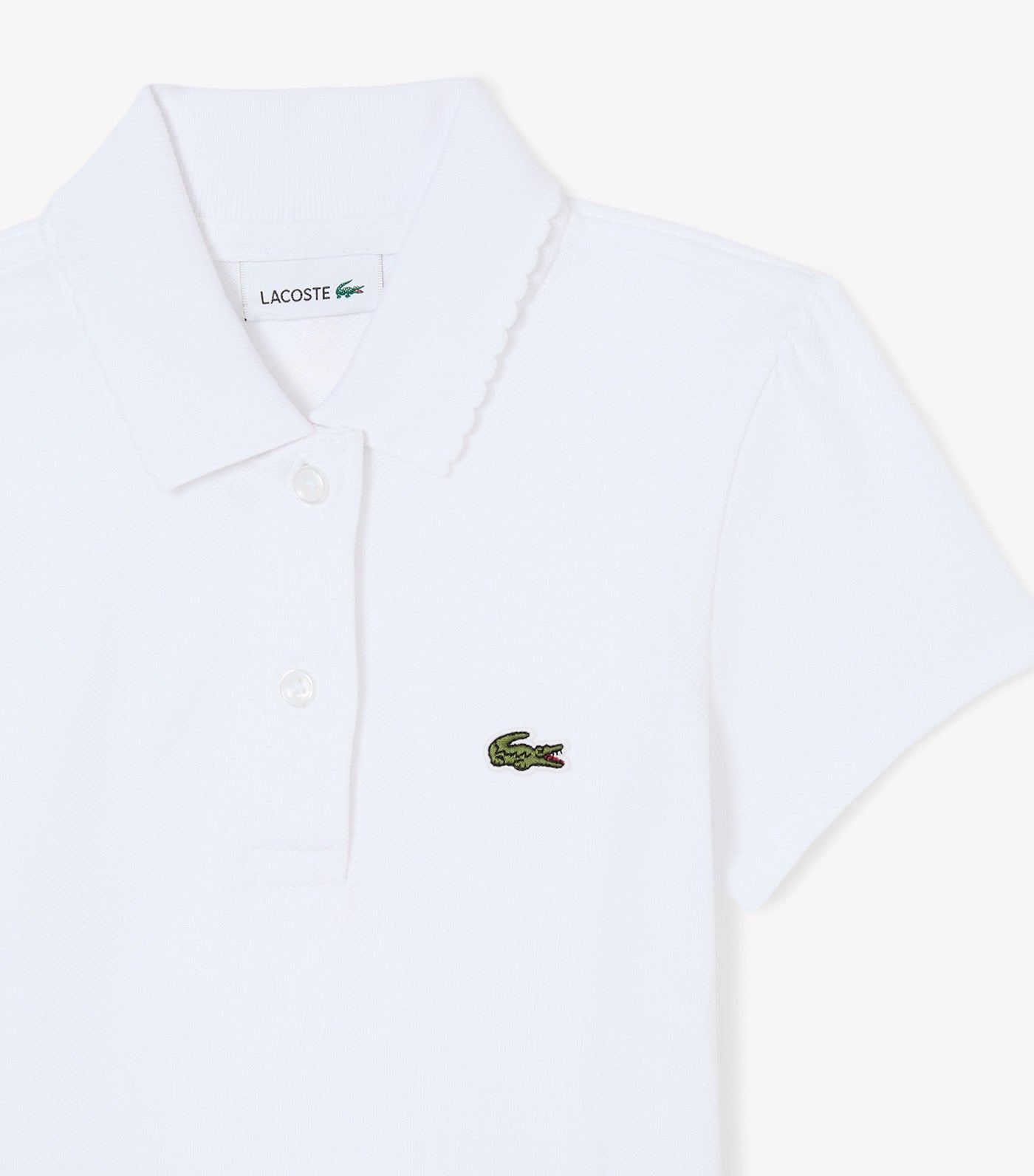 Scalloped Collar Piqué Polo Shirt