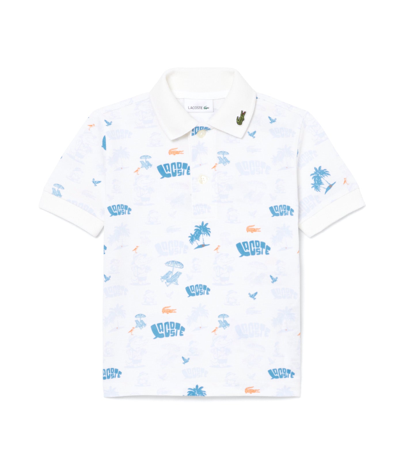 Mini Piqué Printed Polo Shirt Flour
