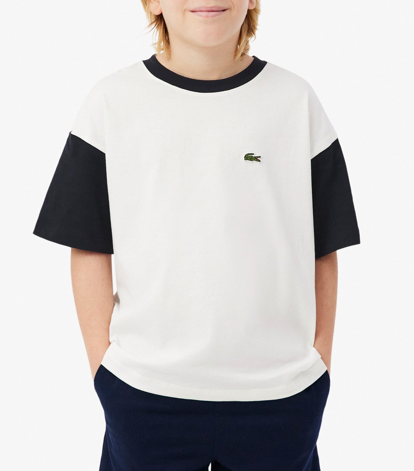 Contrast Trim Cotton T-Shirt
