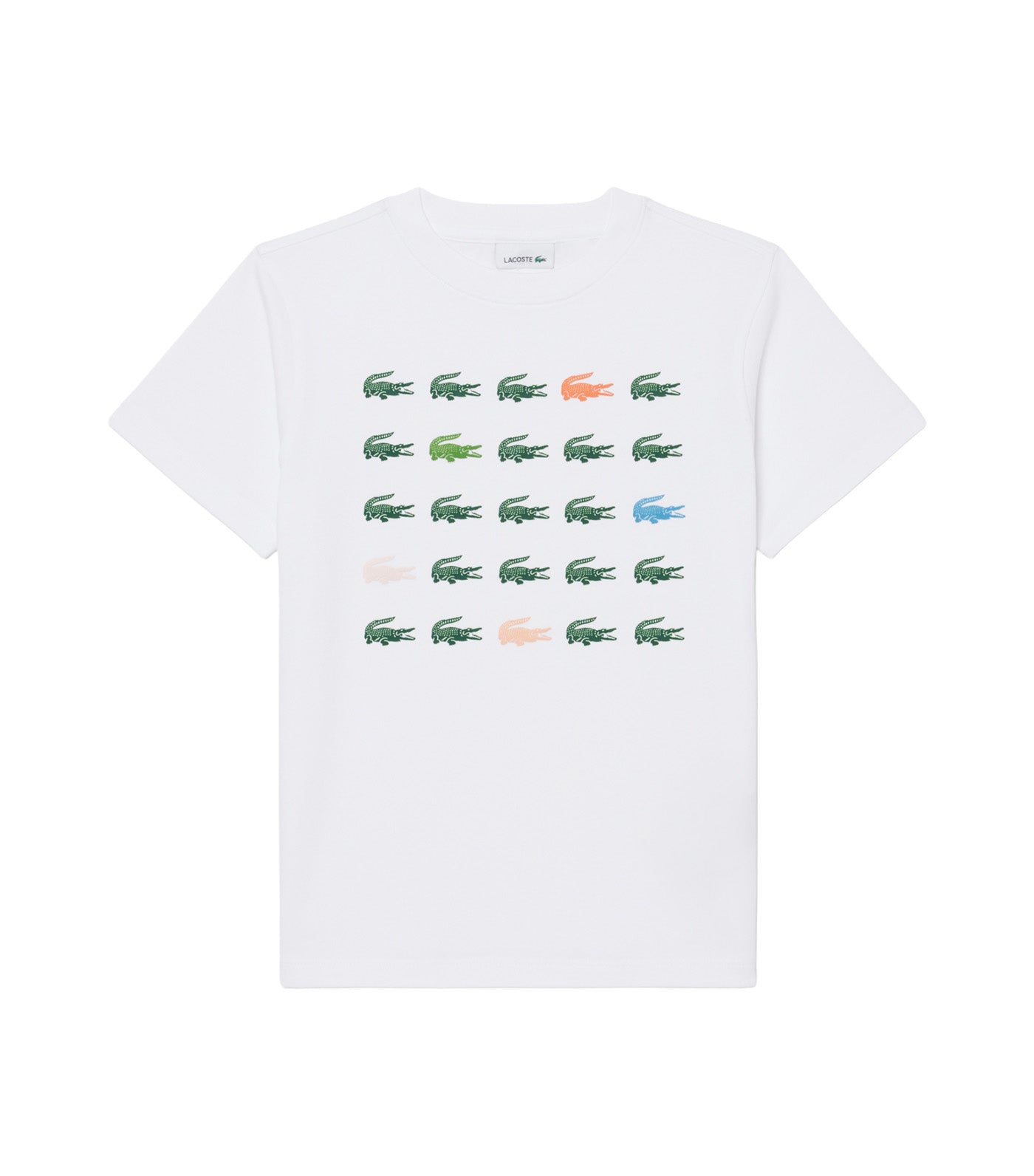 Crocodile Print Cotton T-Shirt White
