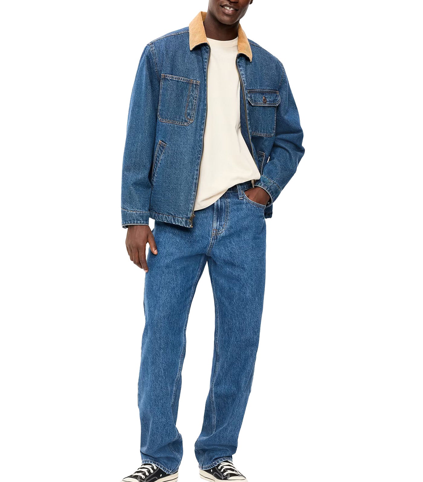 Structured Loose Non-Stretch Jeans