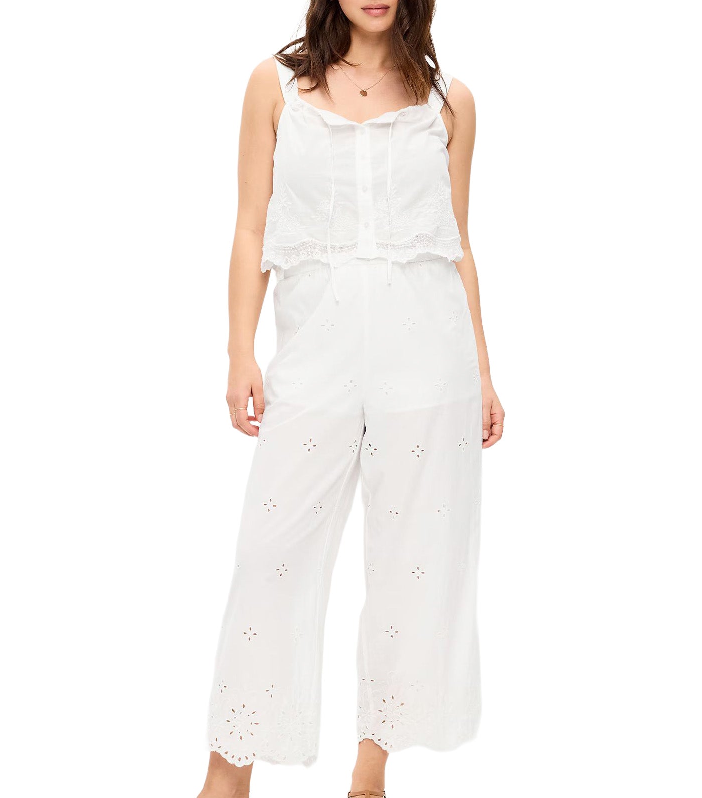 High-Waisted Cut Out Wide-Leg Pants