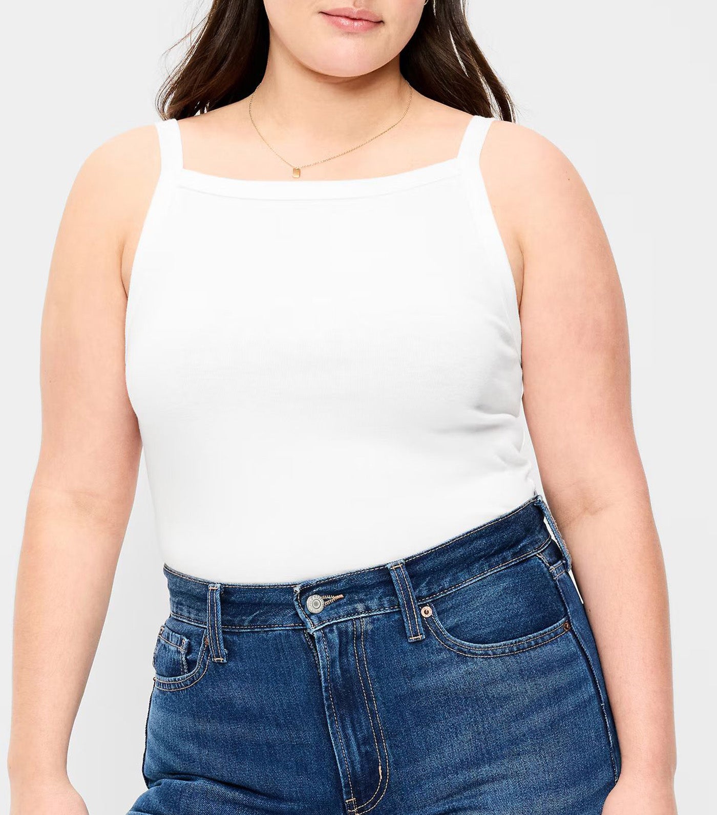 Snug Apron-Neck Tank Top