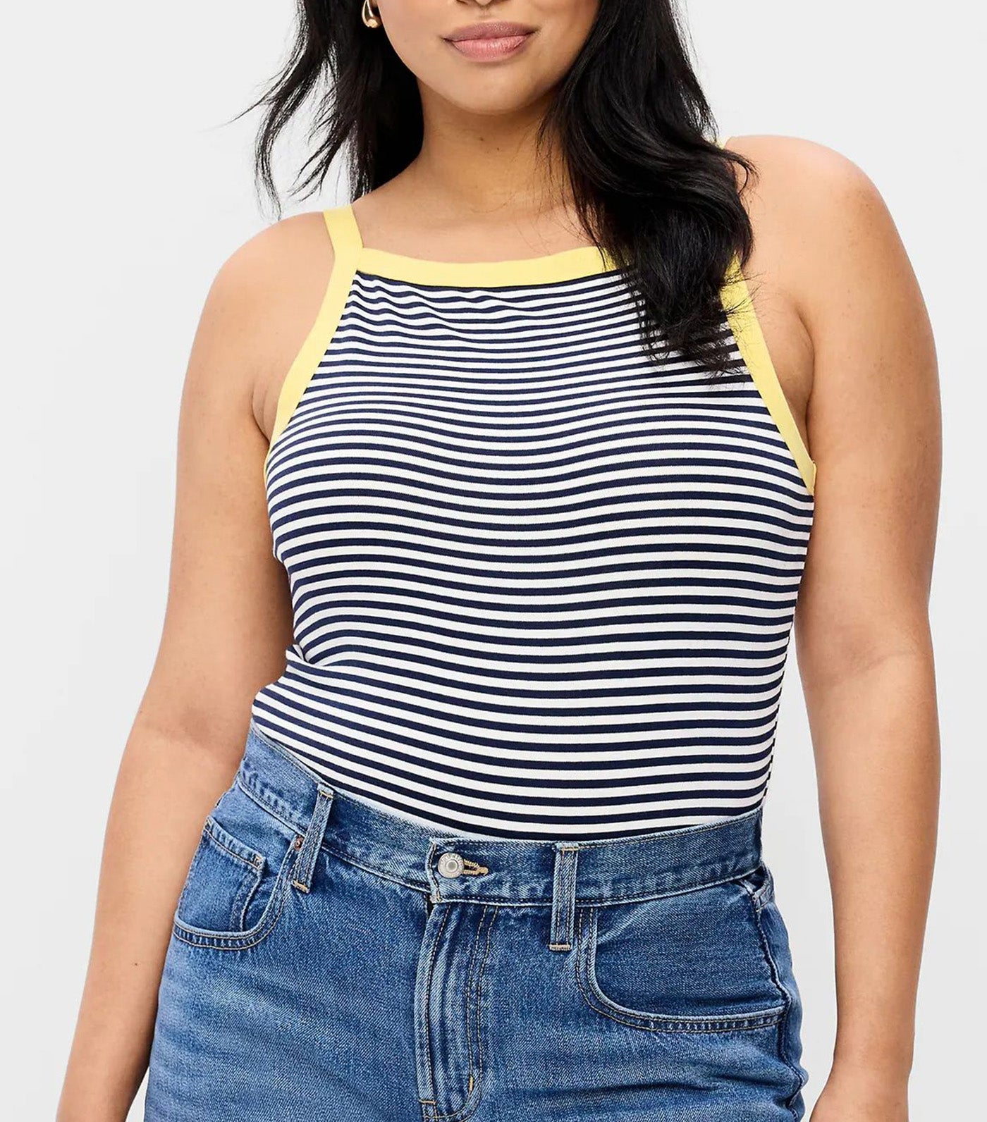 Snug Apron-Neck Tank Top