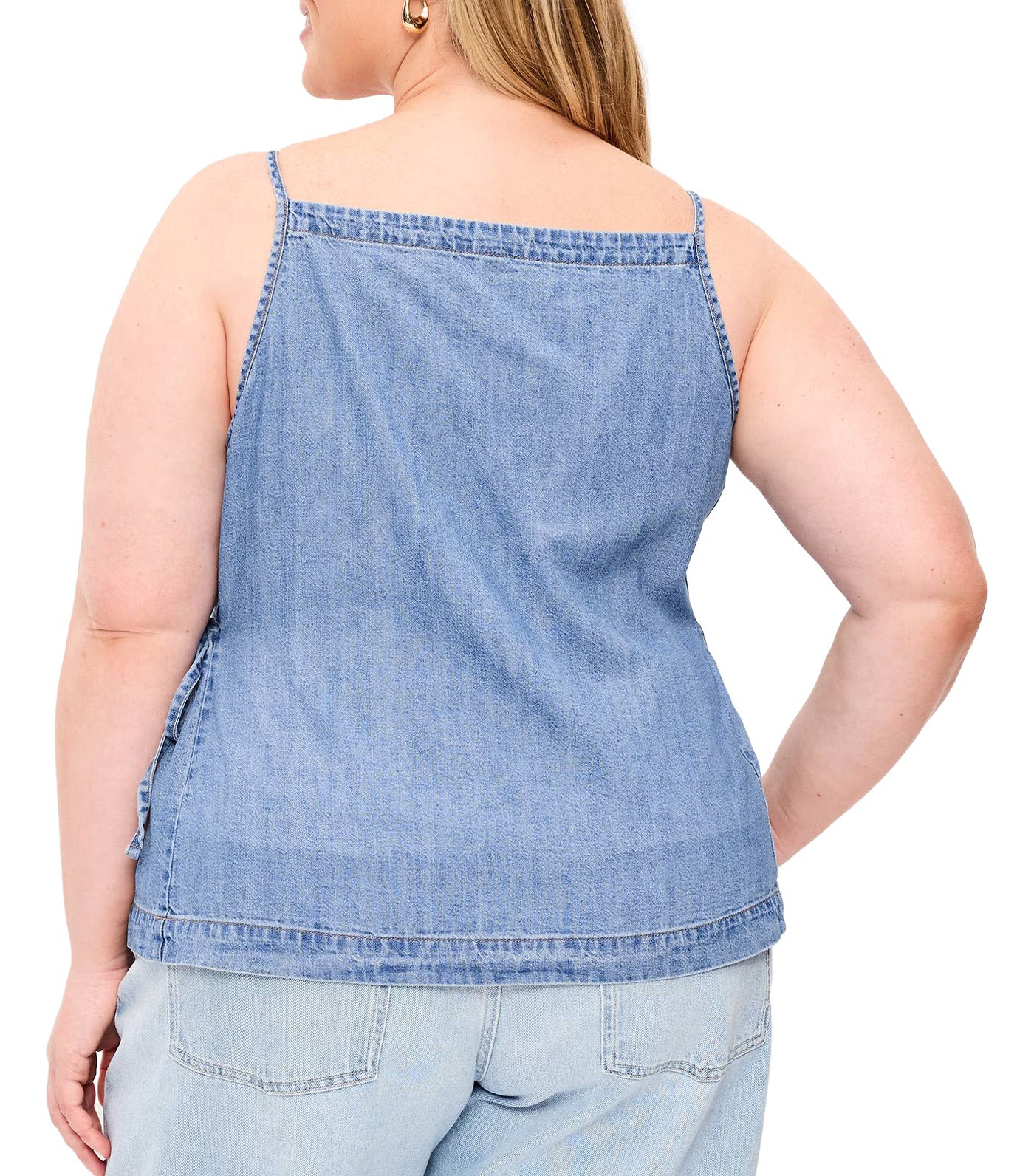 Side-Tie Tank Top Medium Wash