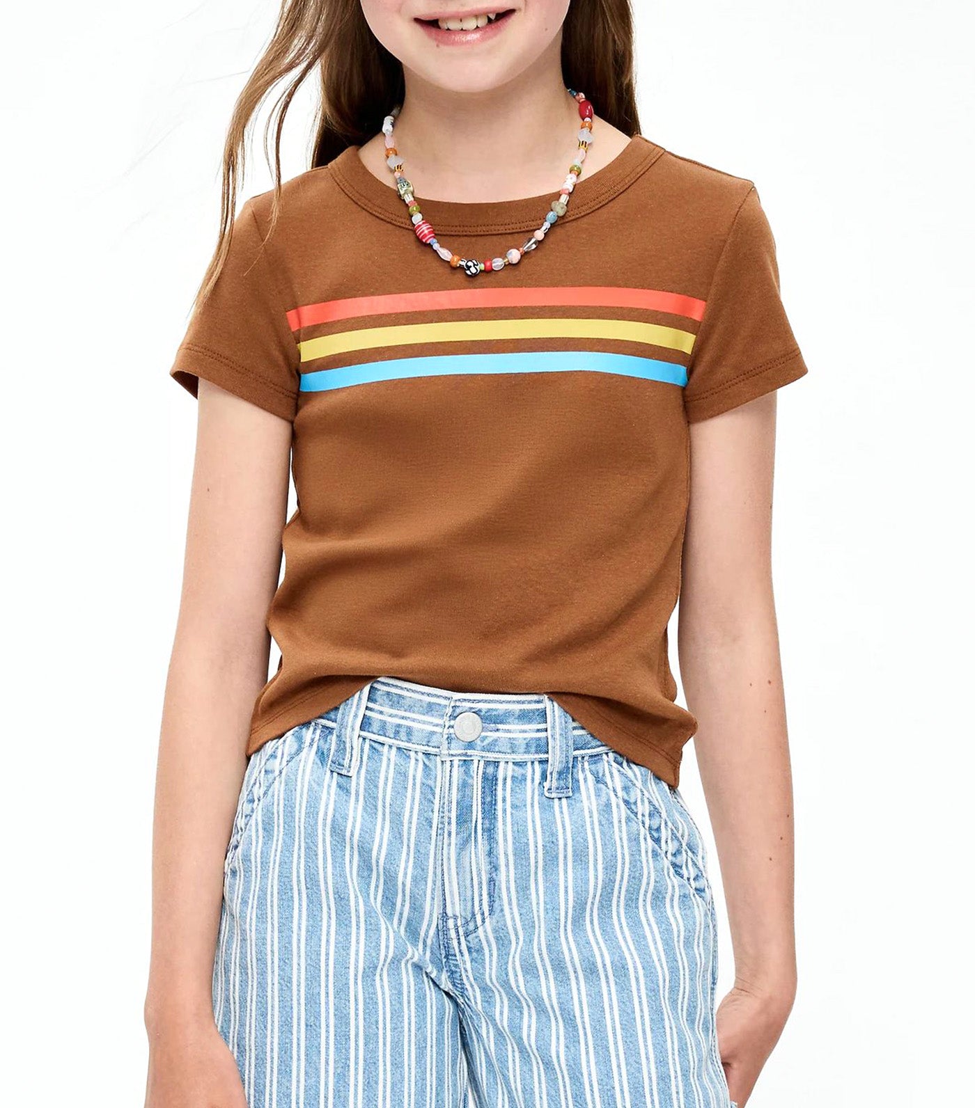 Fitted Short-Sleeve T-Shirt for Girls Horsing Around