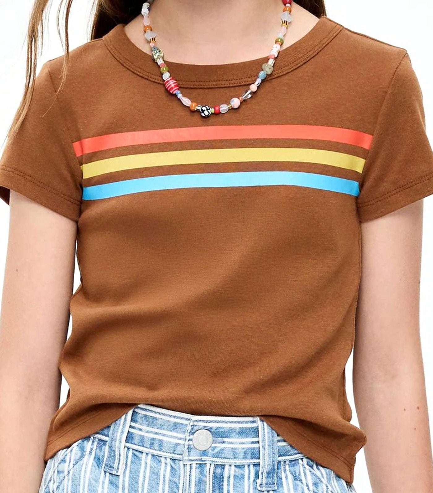 Fitted Short-Sleeve T-Shirt for Girls Horsing Around
