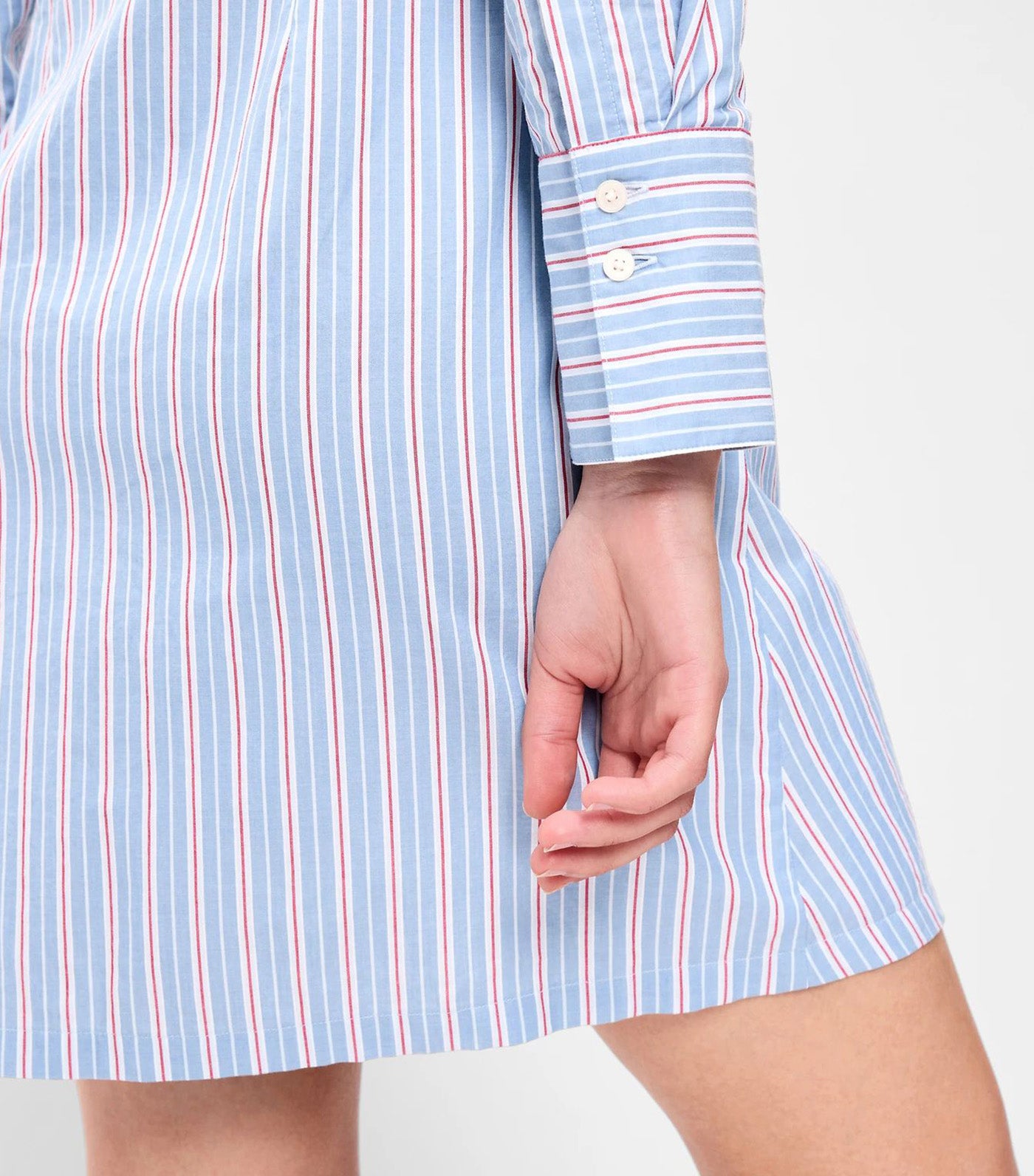 Wrap Mini Shirt Dress Blue Stripe