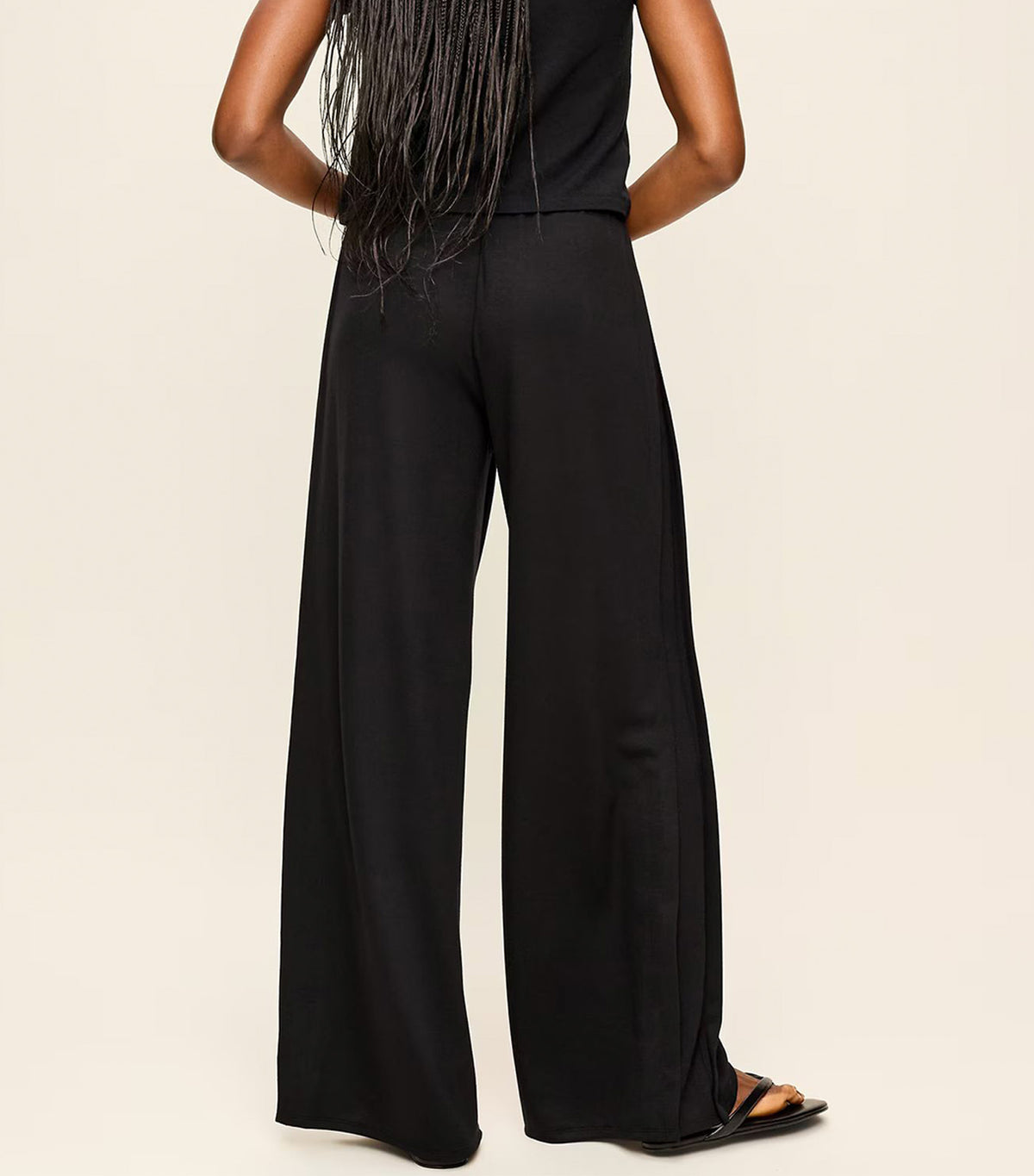 High-Waisted Bounce Lite Drapey Wide-Leg Pleated Pants Black Jack