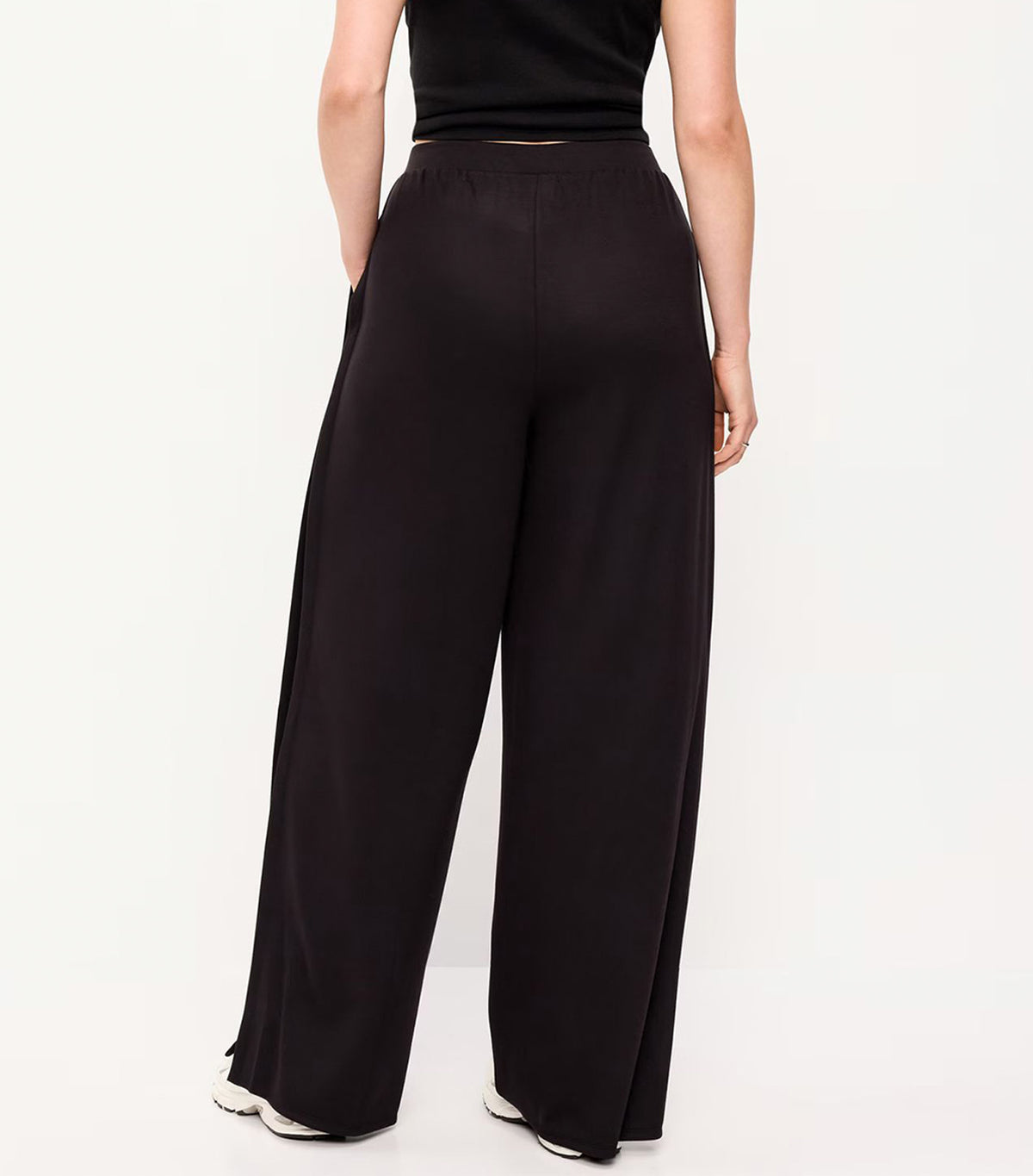 High-Waisted Bounce Lite Drapey Wide-Leg Pleated Pants Black Jack