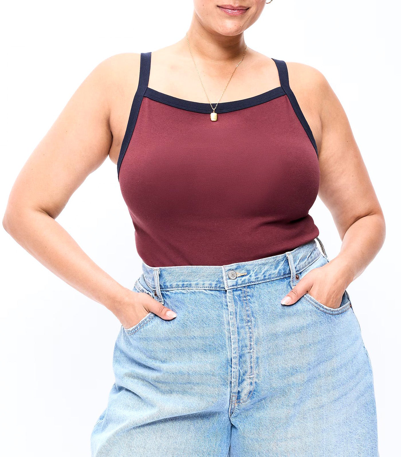 Snug Apron-Neck Tank Top