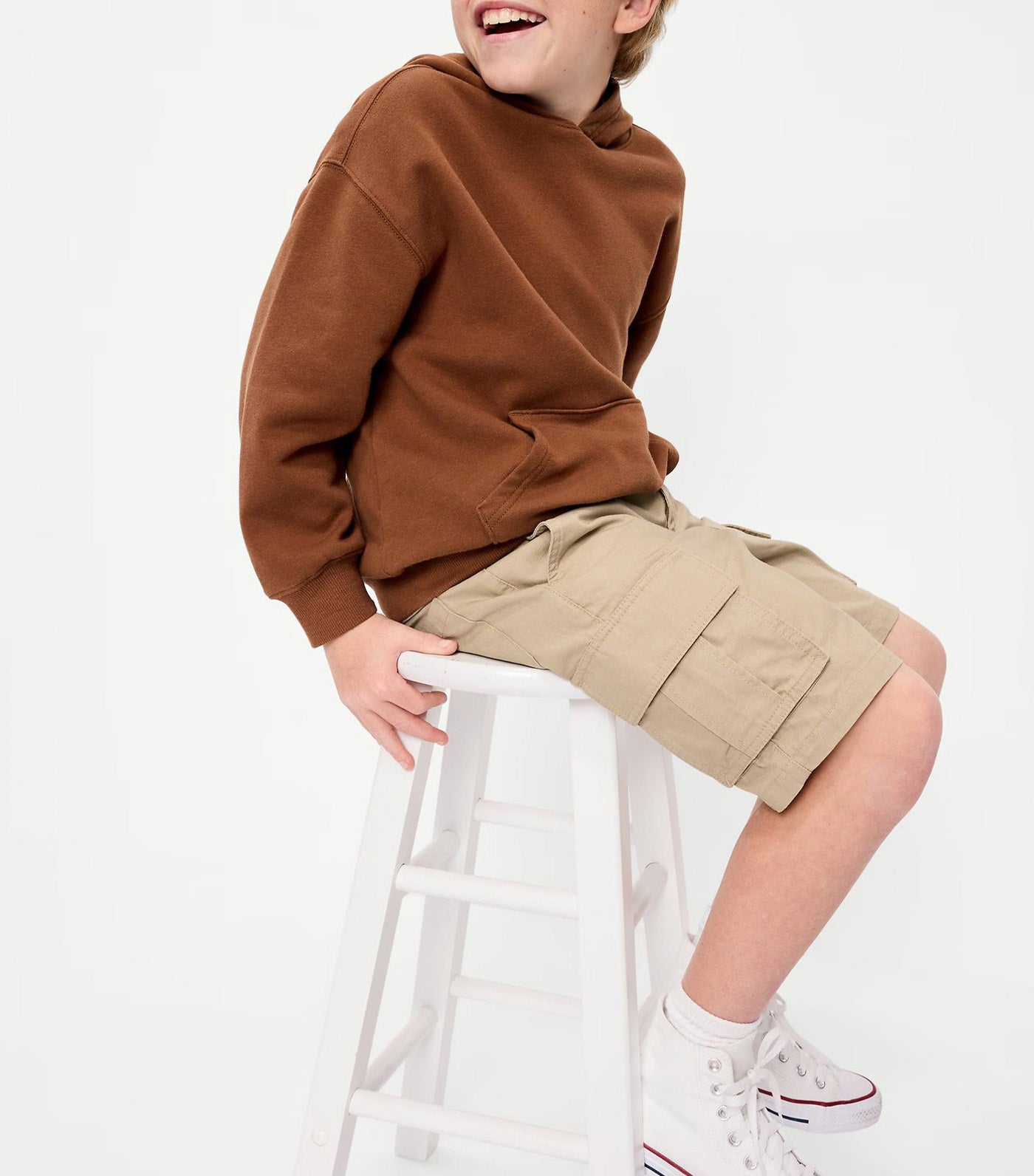 Knee Length Baggy Ripstop Cargo Shorts for Boys