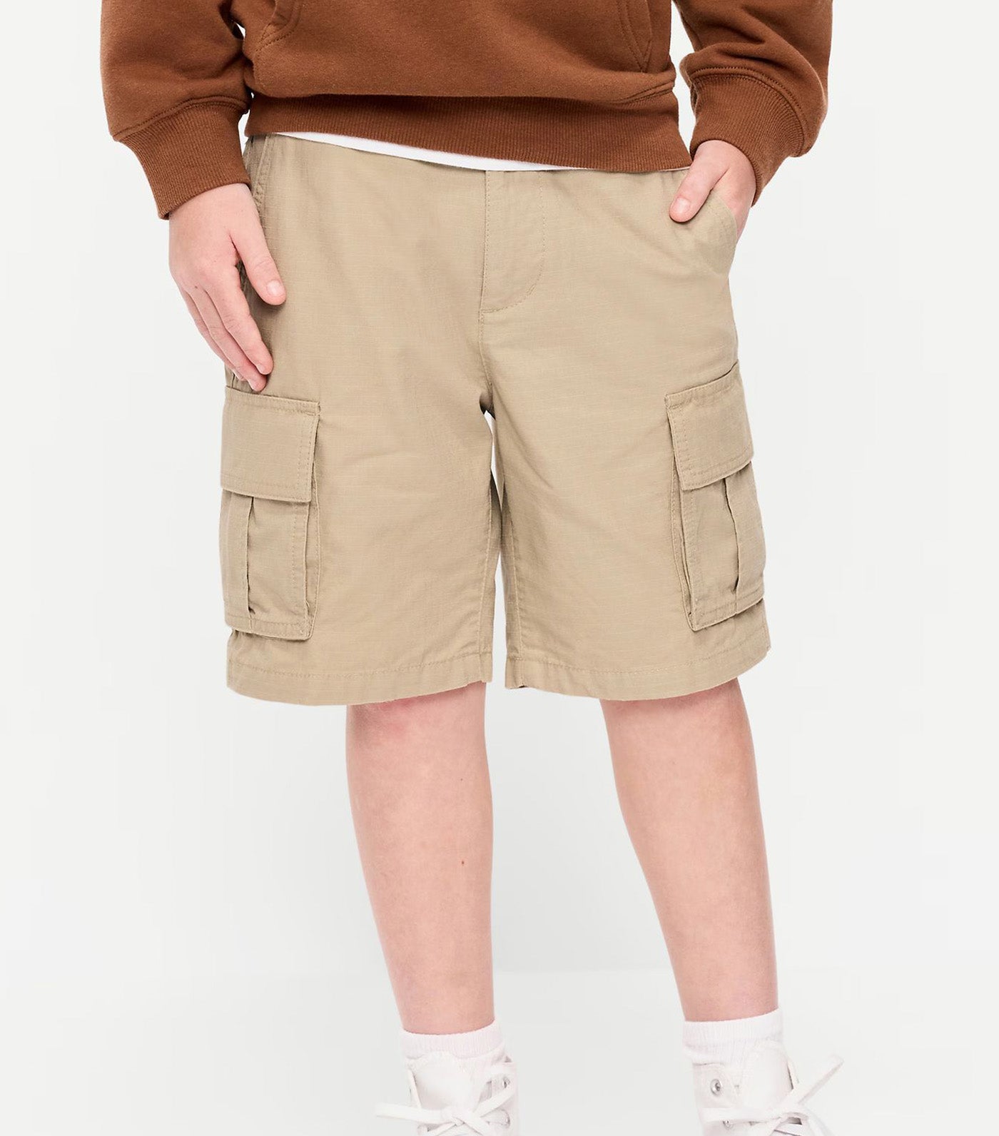 Knee Length Baggy Ripstop Cargo Shorts for Boys