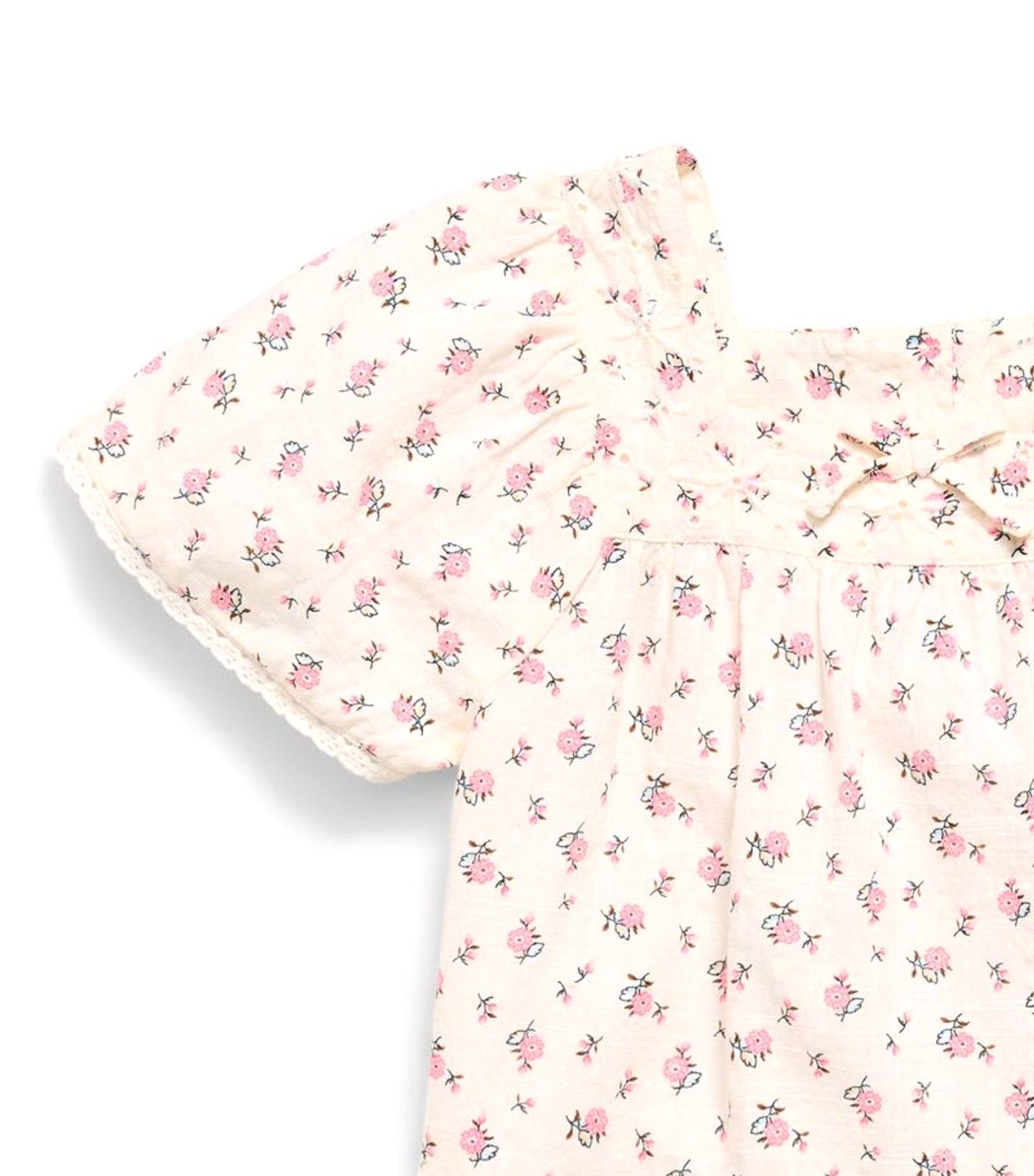 Printed Short-Sleeve Dress for Toddler Girls White Ditsy Floral